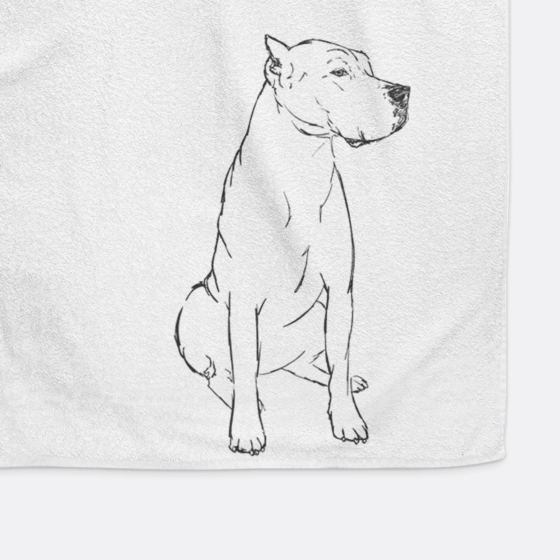 Doodled Luna the Dogo Argentino Decorative Hand Towel