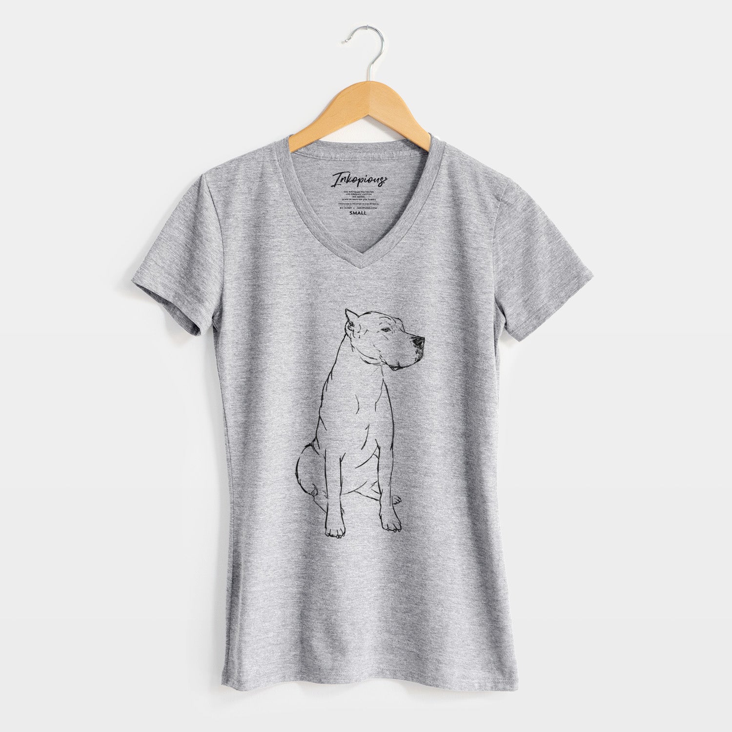 Doodled Luna the Dogo Argentino - Women's Perfect V-neck Shirt