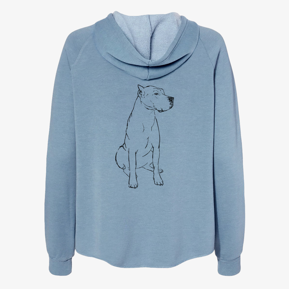 Doodled Luna the Dogo Argentino - Women's Cali Wave Zip-Up Sweatshirt