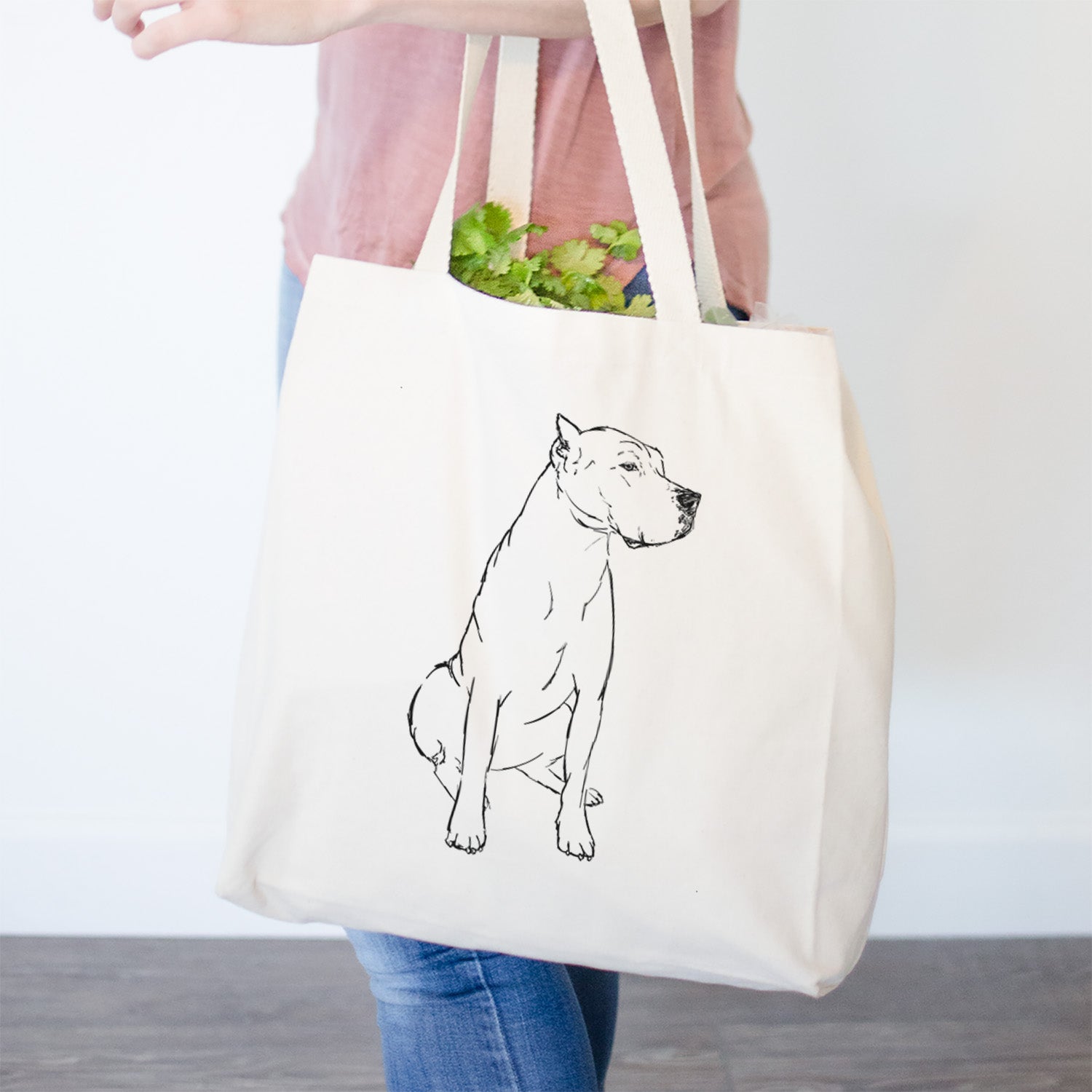 Doodled Luna the Dogo Argentino - Tote Bag