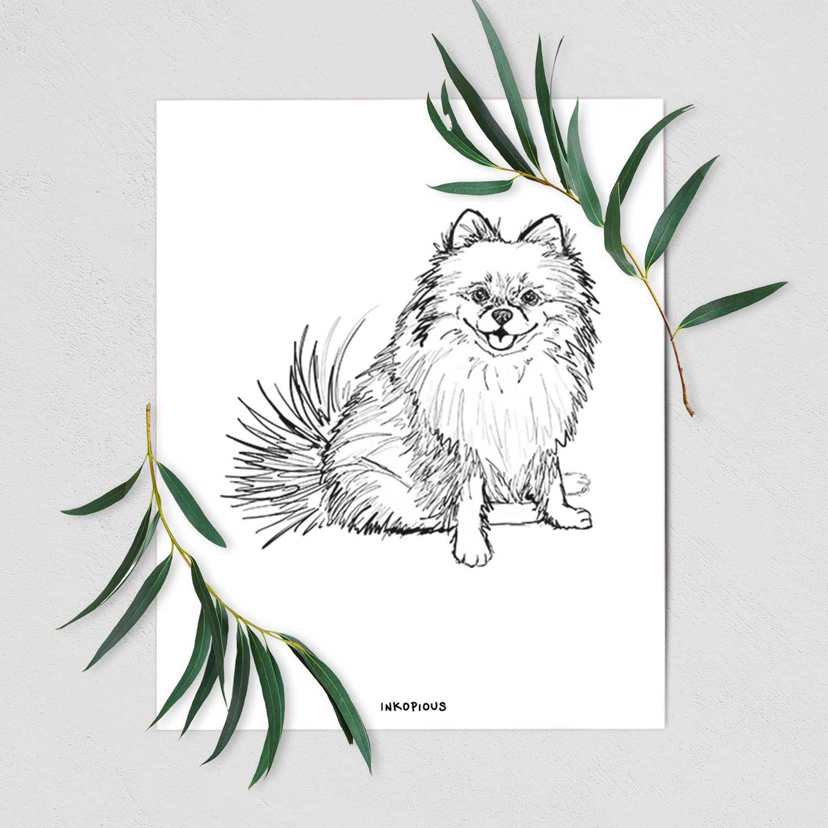 Doodled Madeira the Pomeranian Art Print