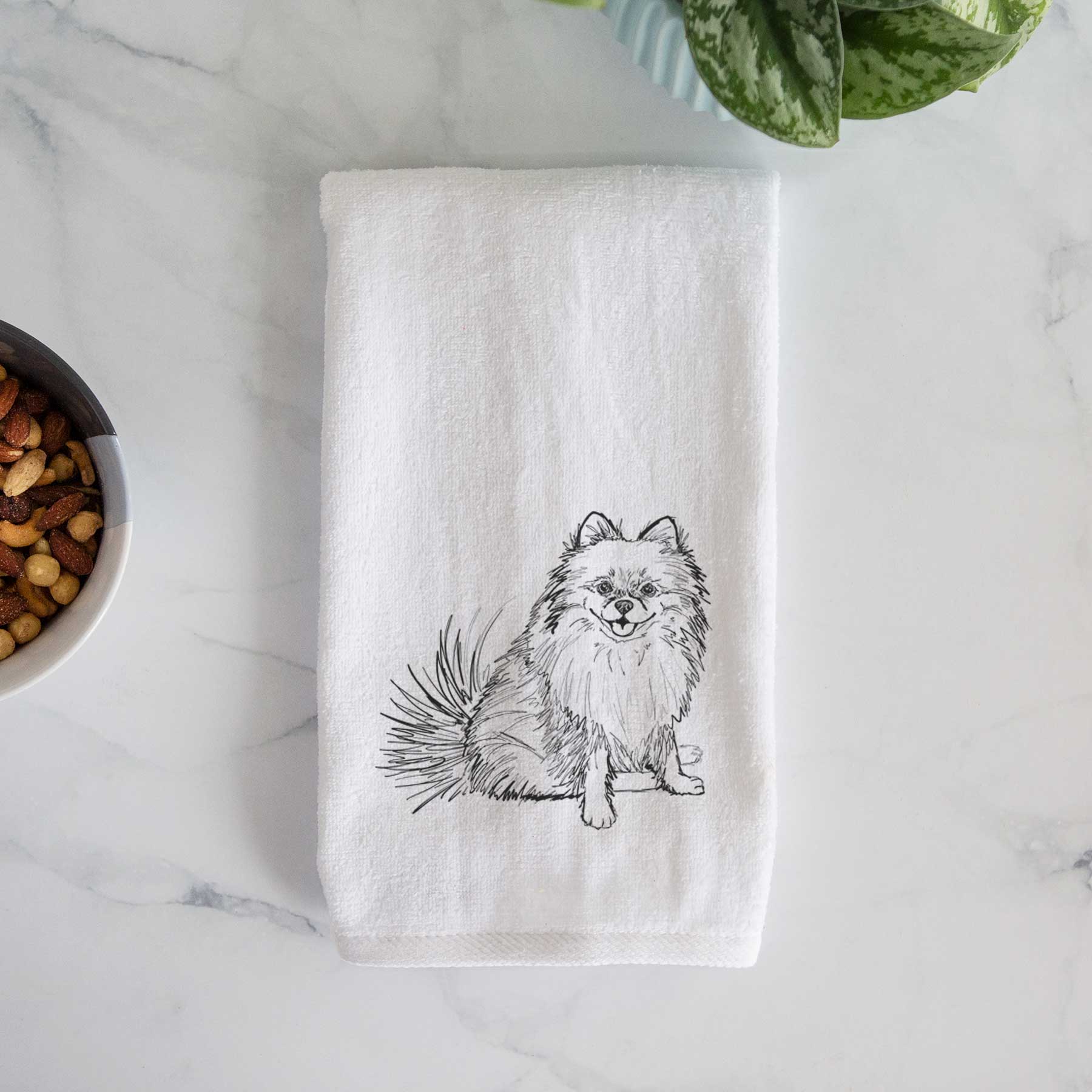 Doodled Madeira the Pomeranian Decorative Hand Towel