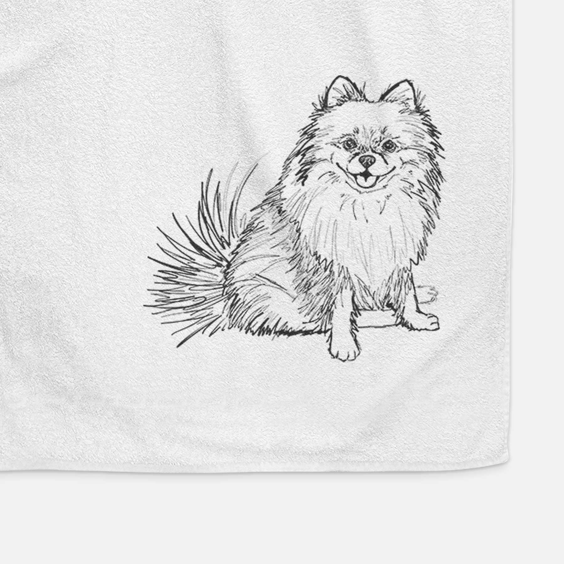 Doodled Madeira the Pomeranian Decorative Hand Towel