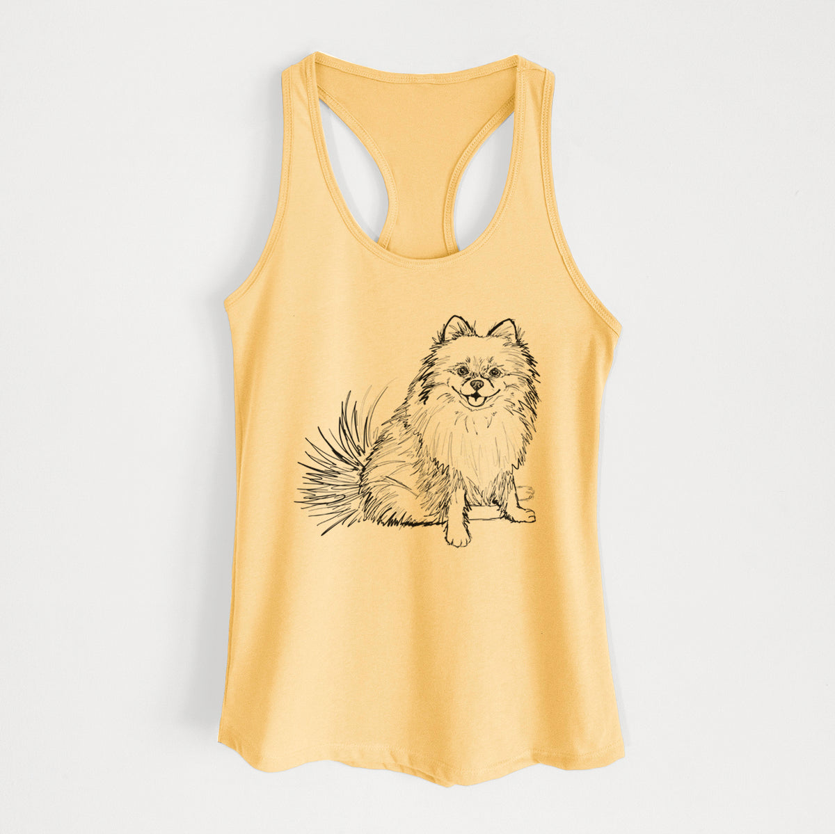 Doodled Madeira the Pomeranian - Women's Racerback Tanktop