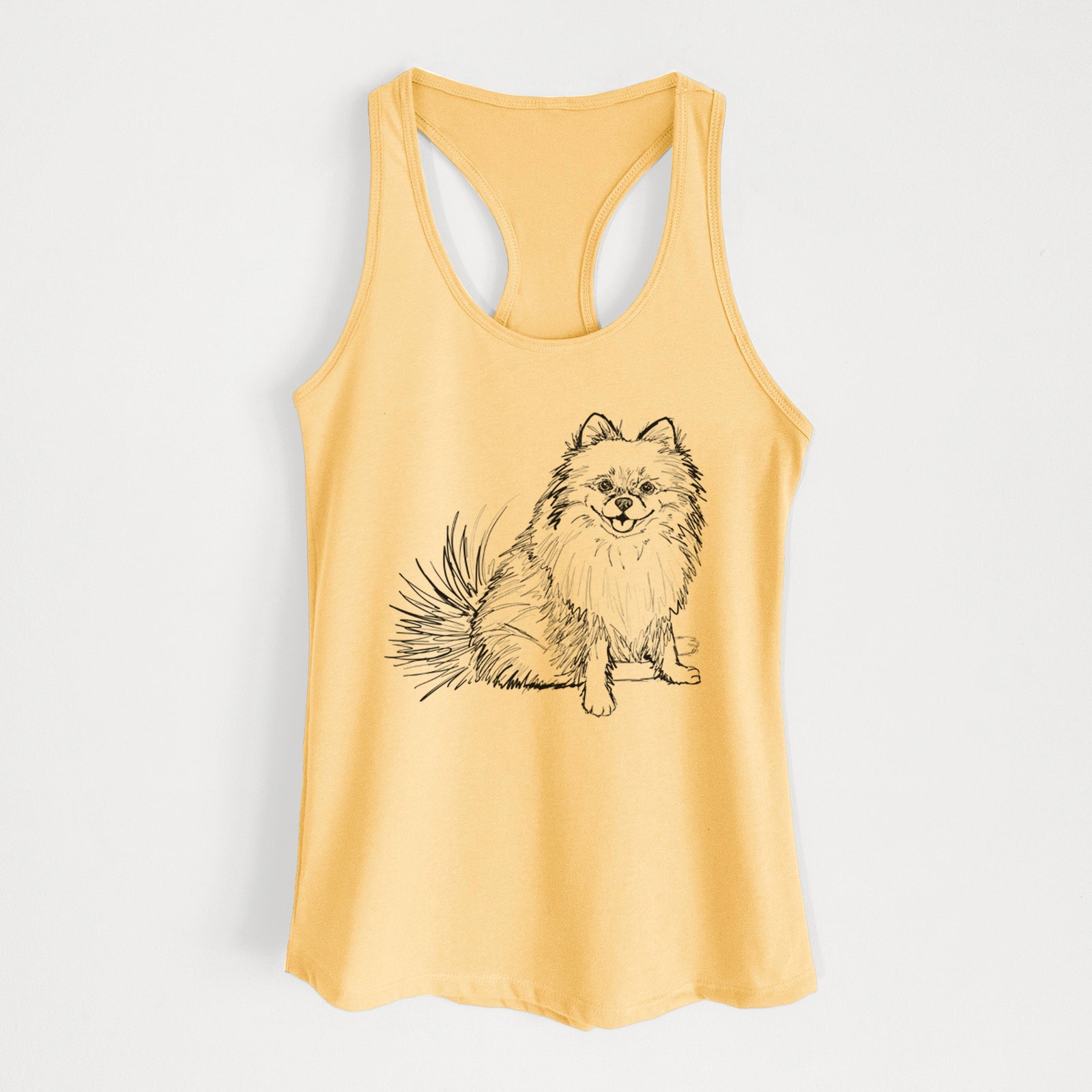 Doodled Madeira the Pomeranian - Women's Racerback Tanktop