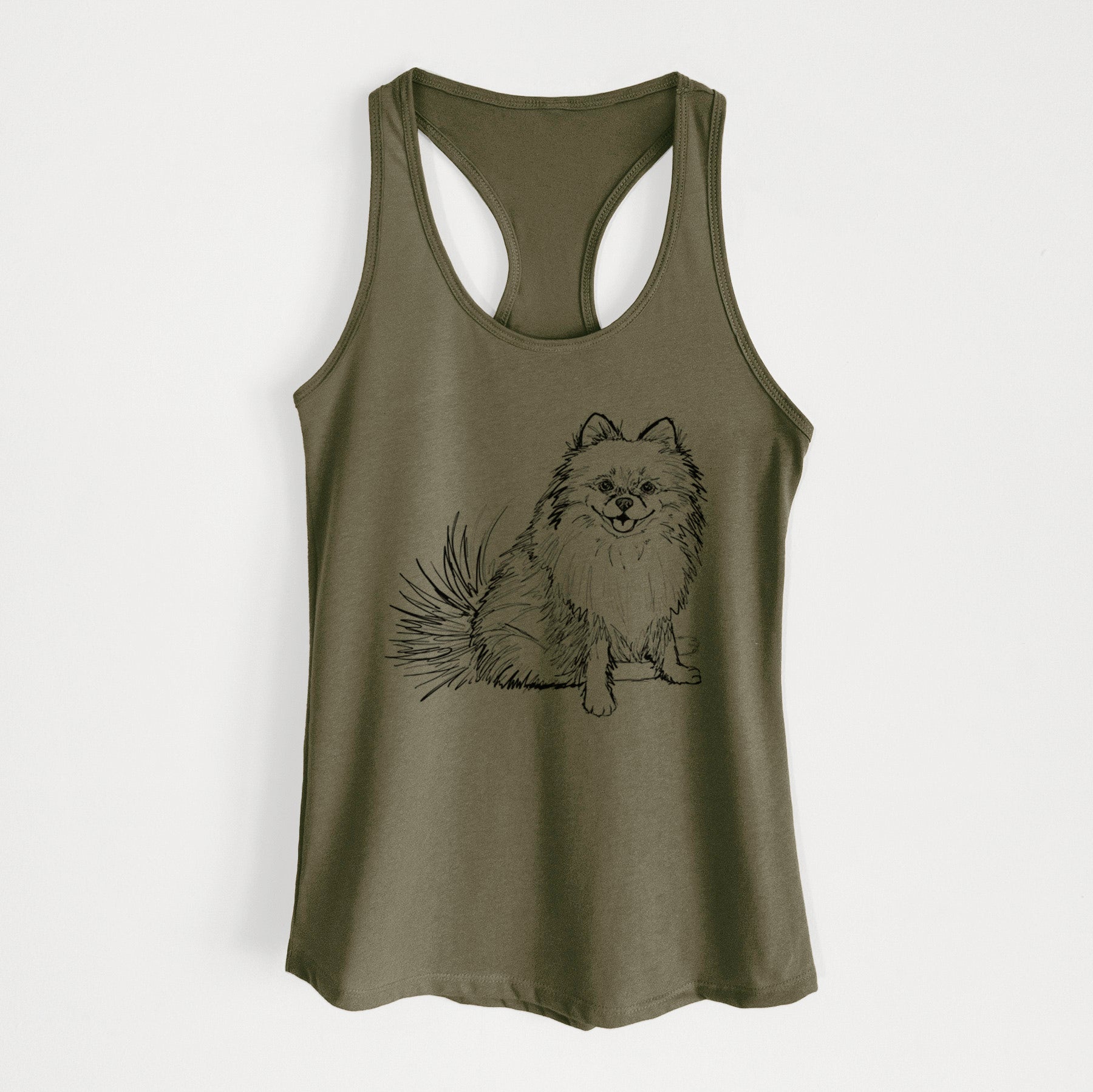 Doodled Madeira the Pomeranian - Women's Racerback Tanktop