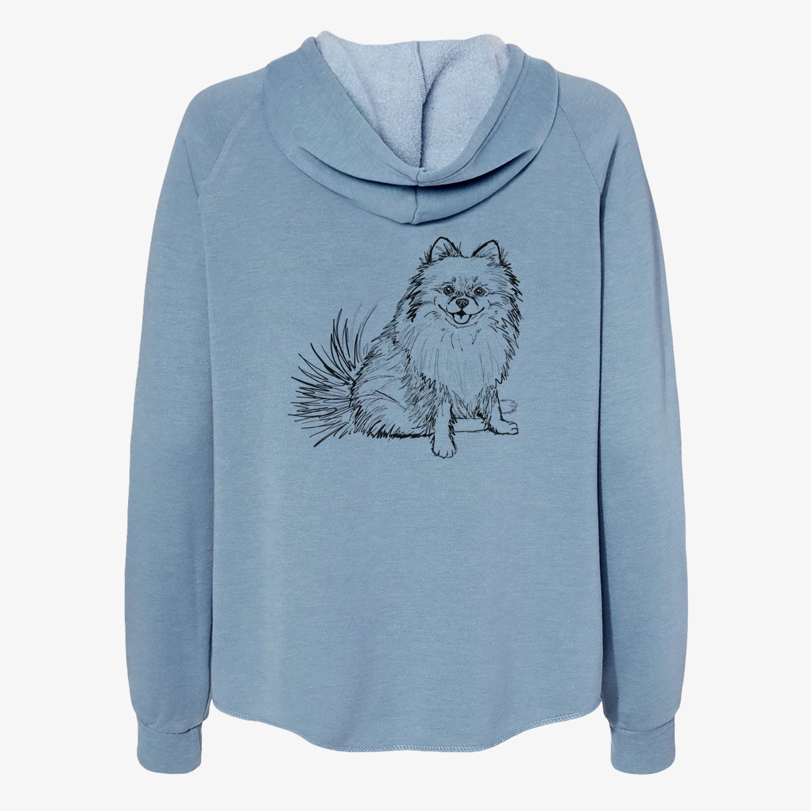 Doodled Madeira the Pomeranian - Women's Cali Wave Zip-Up Sweatshirt