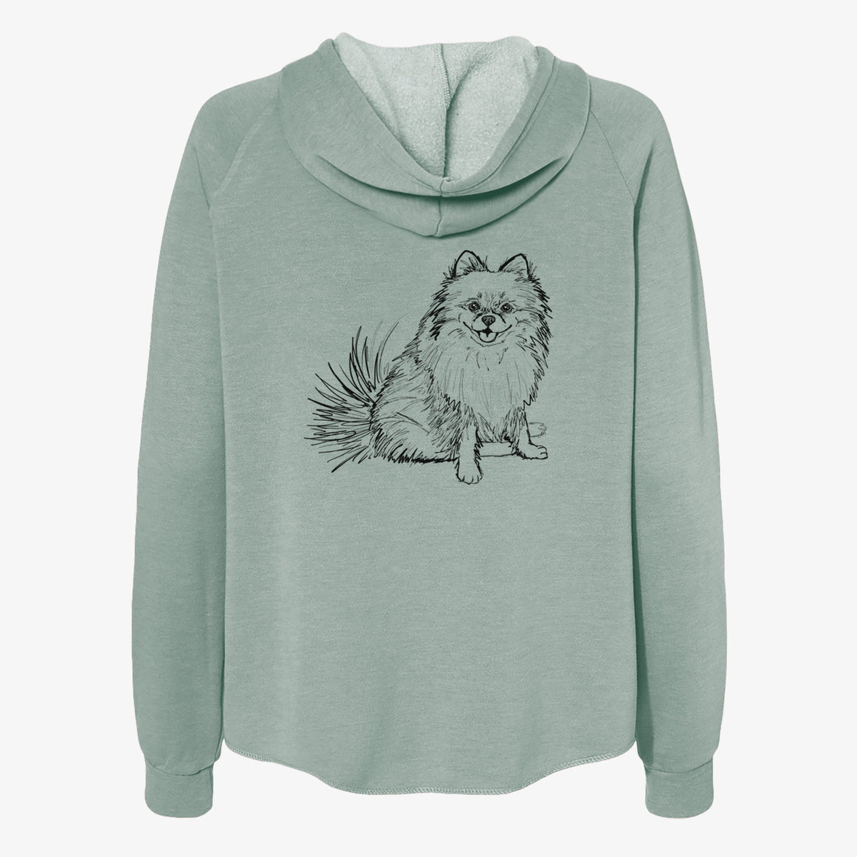 Doodled Madeira the Pomeranian - Women's Cali Wave Zip-Up Sweatshirt