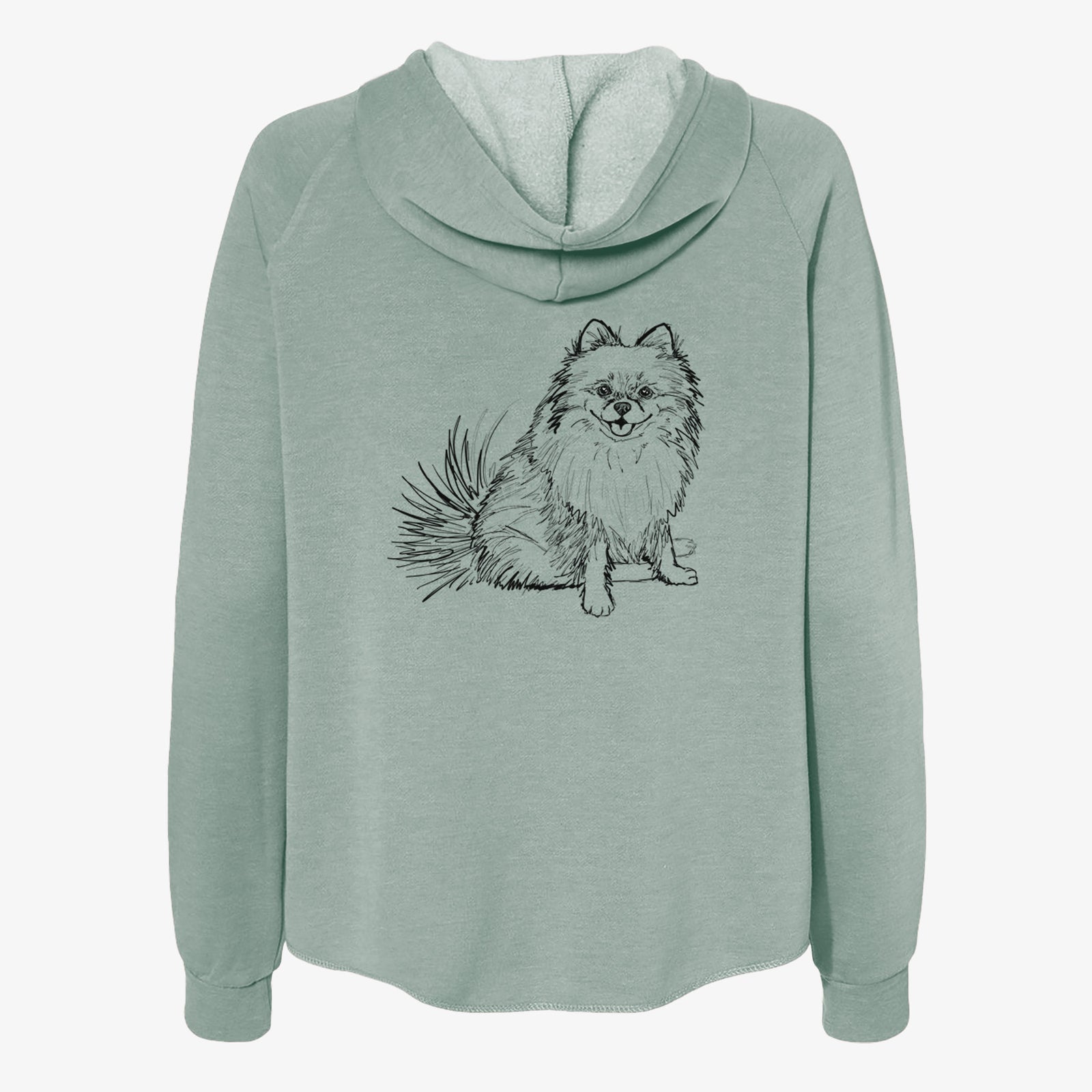Doodled Madeira the Pomeranian - Women's Cali Wave Zip-Up Sweatshirt