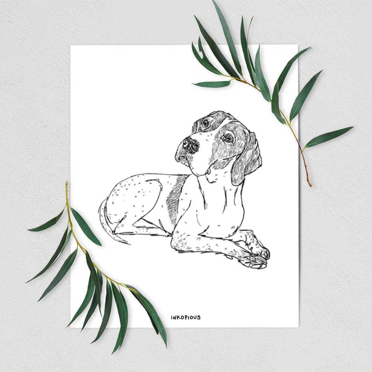 Doodled Madeline the English Pointer Art Print