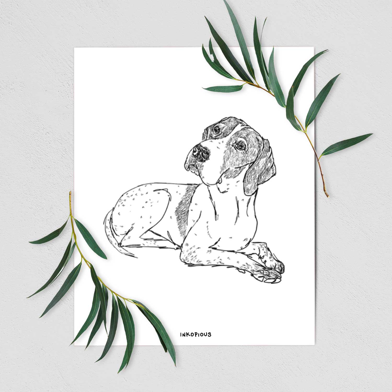 Doodled Madeline the English Pointer Art Print