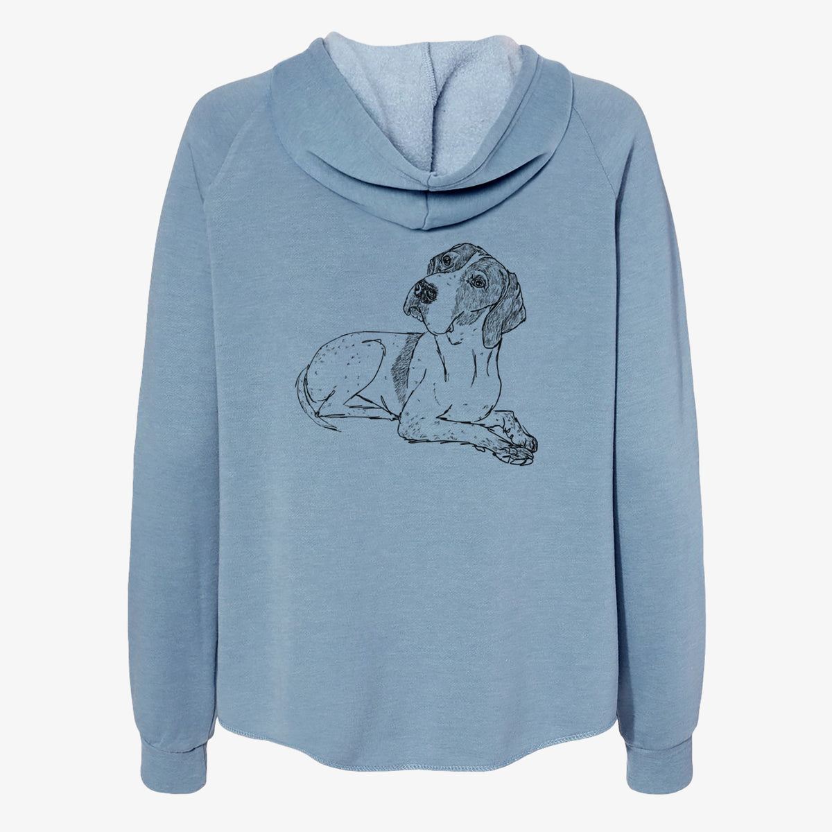 Doodled Madeline the English Pointer - Women's Cali Wave Zip-Up Sweatshirt