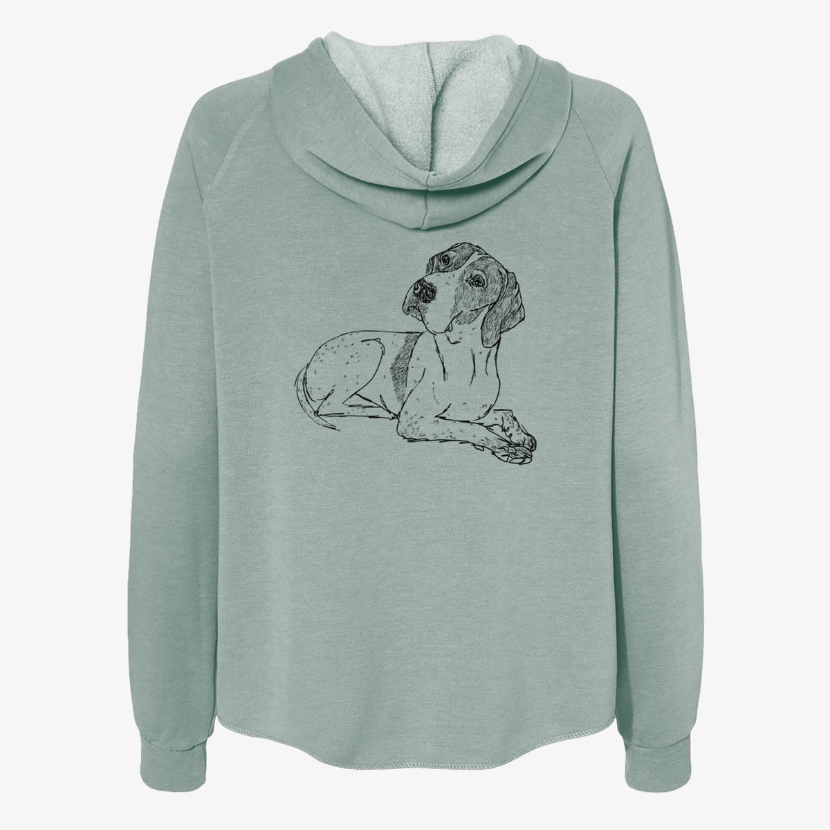 Doodled Madeline the English Pointer - Women's Cali Wave Zip-Up Sweatshirt