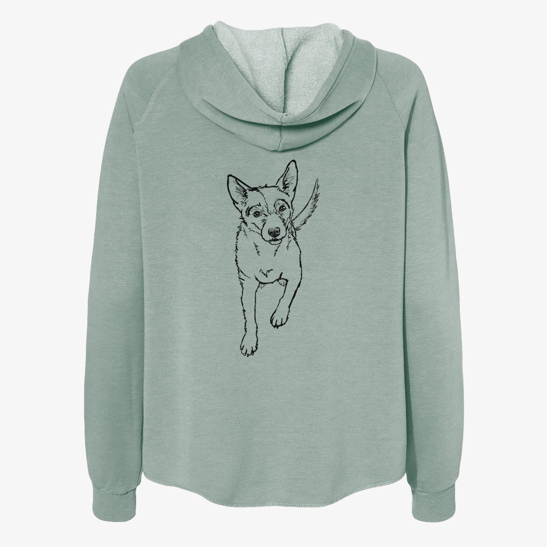 Doodled Maevis the Terrier Mix - Women's Cali Wave Zip-Up Sweatshirt