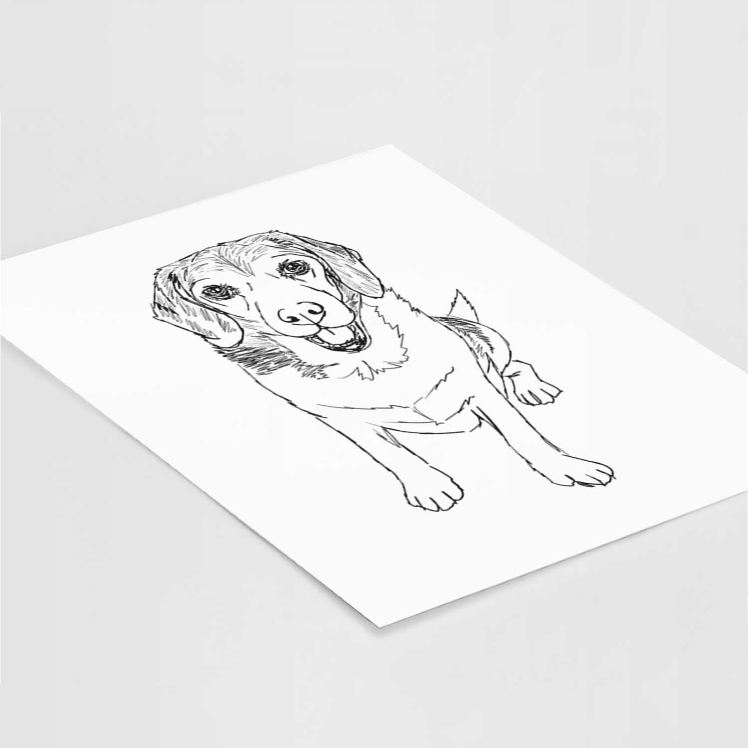 Doodled Maggie the Beagle Art Print