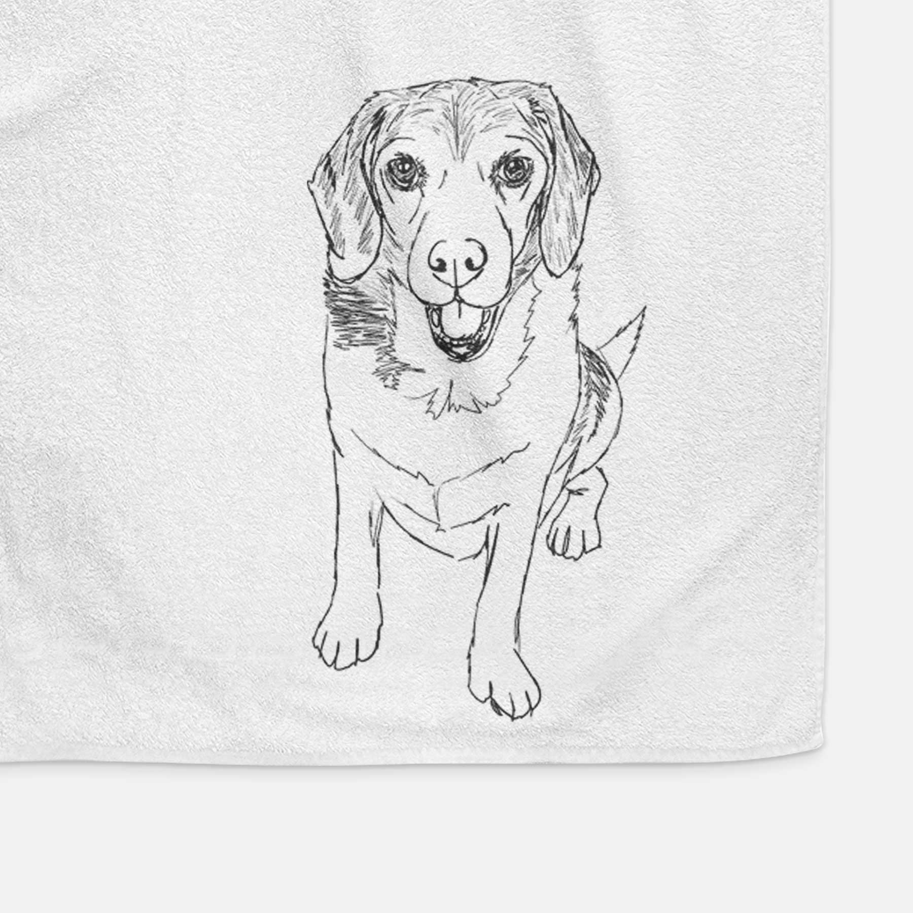 Doodled Maggie the Beagle Decorative Hand Towel