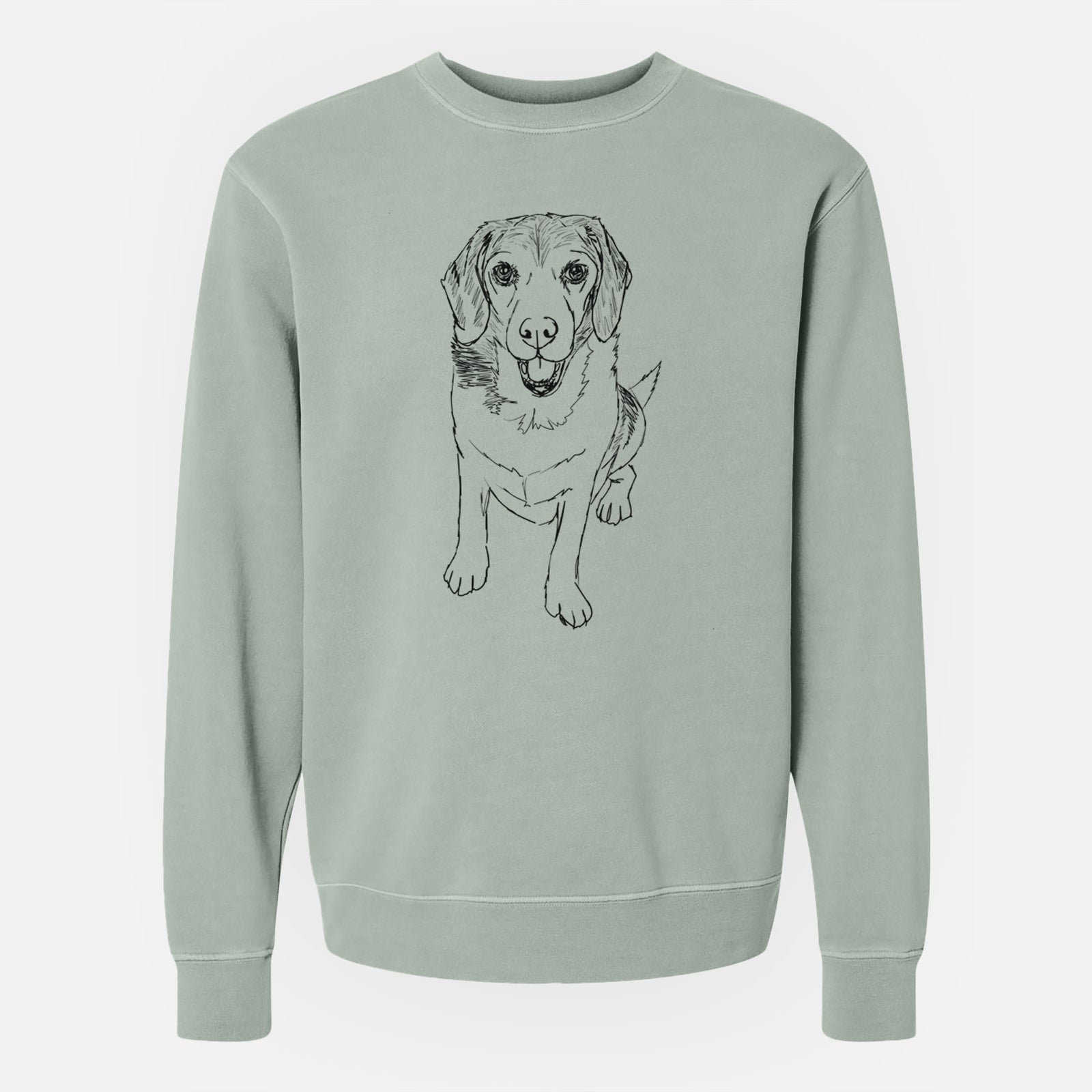 Doodled Maggie the Beagle - Unisex Pigment Dyed Crew Sweatshirt