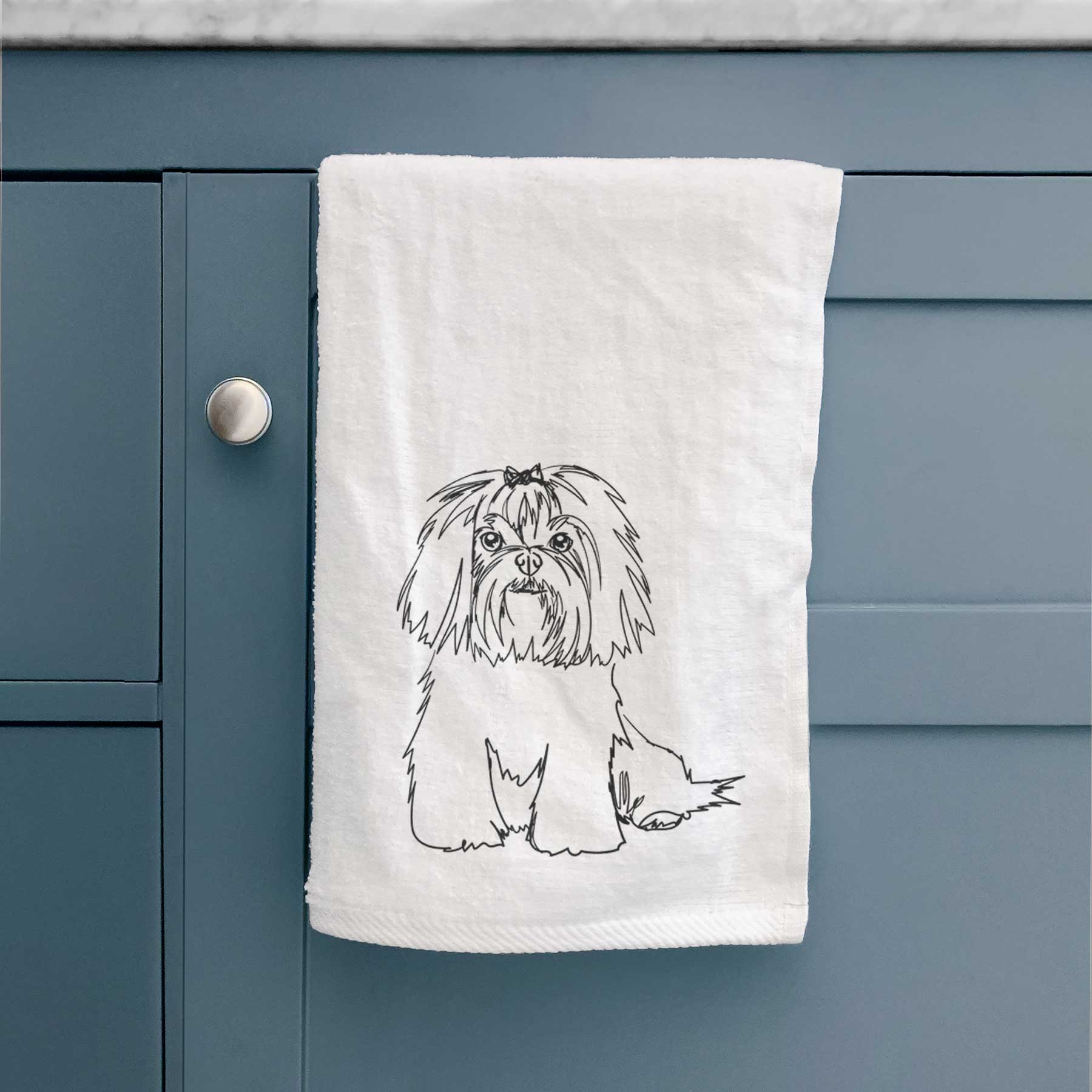 Doodled Maltese Decorative Hand Towel