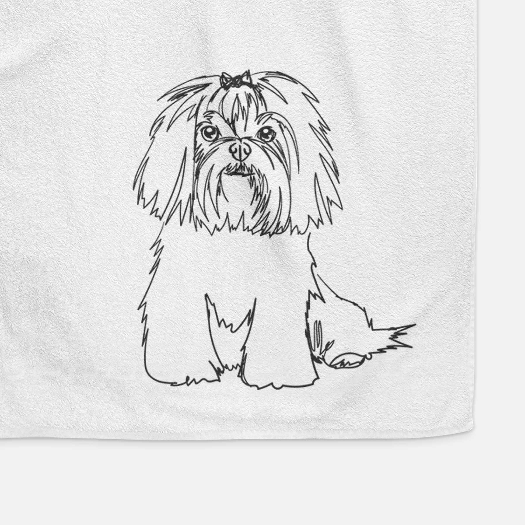 Doodled Maltese Decorative Hand Towel