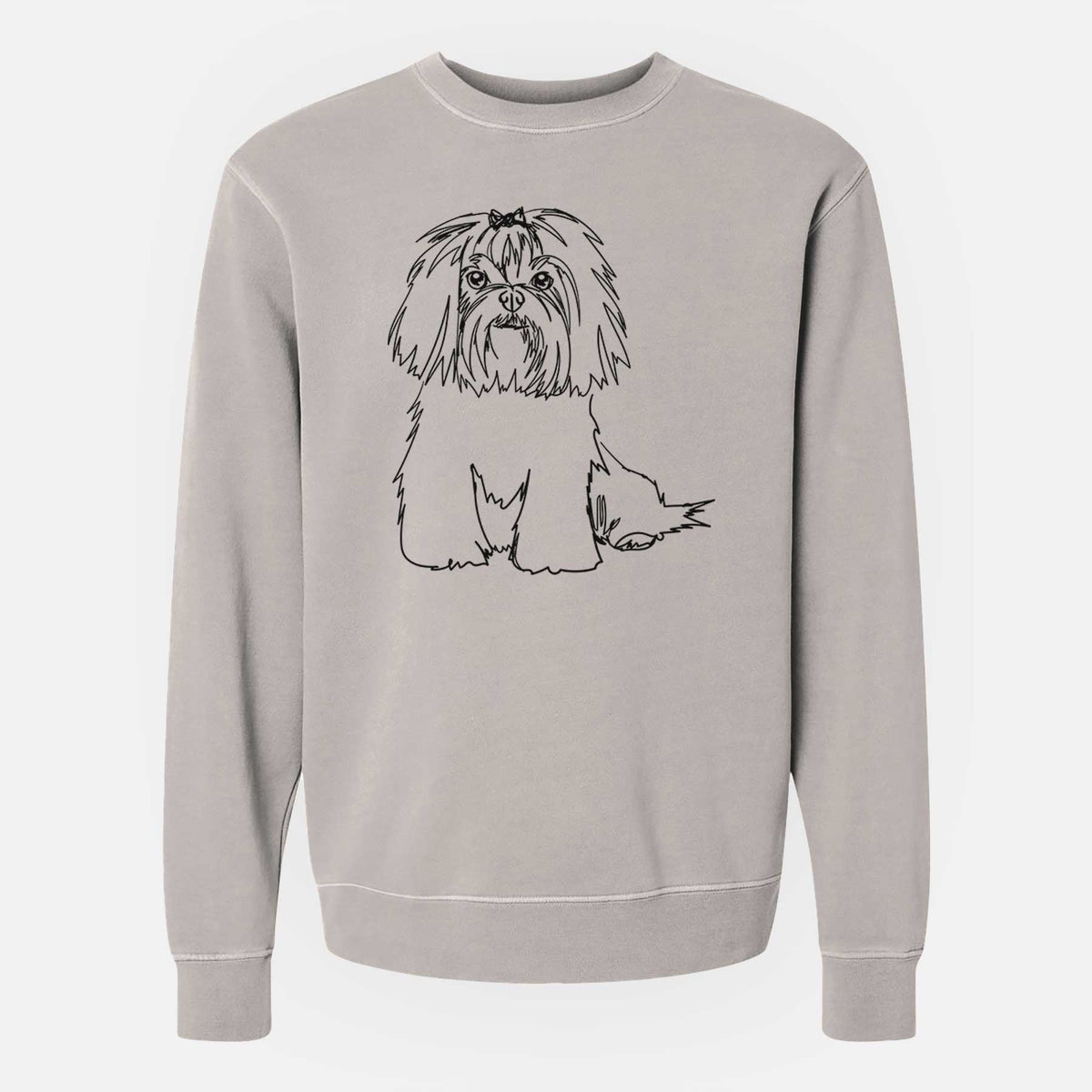 Doodled Maltese the  - Unisex Pigment Dyed Crew Sweatshirt