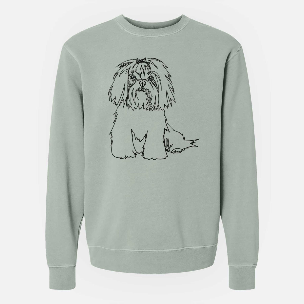 Doodled Maltese the  - Unisex Pigment Dyed Crew Sweatshirt