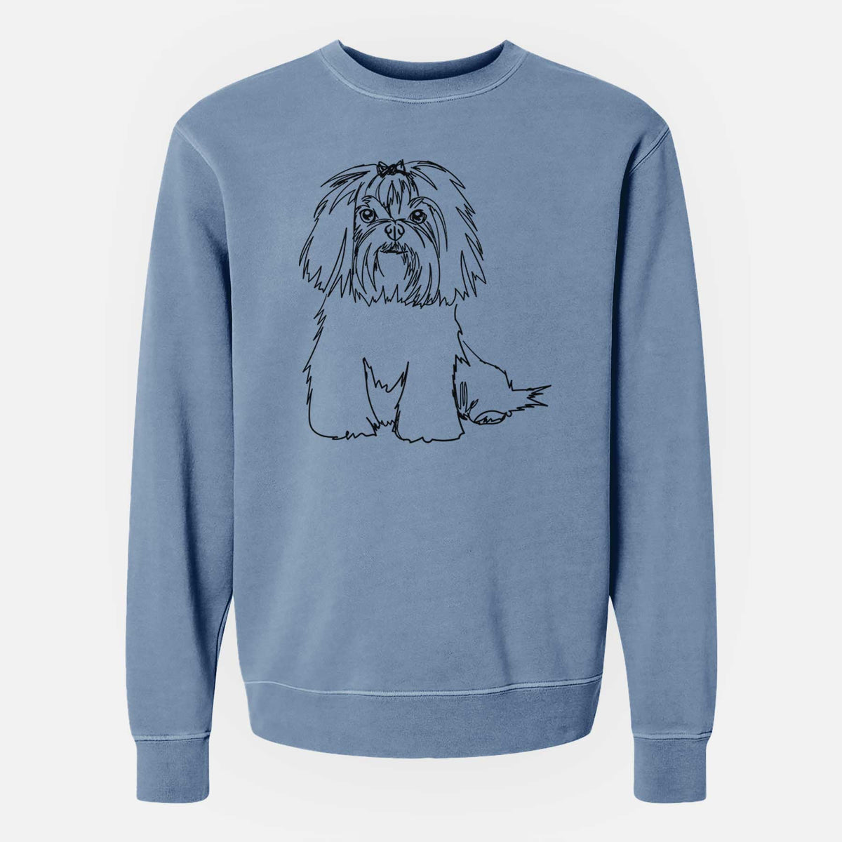 Doodled Maltese the  - Unisex Pigment Dyed Crew Sweatshirt