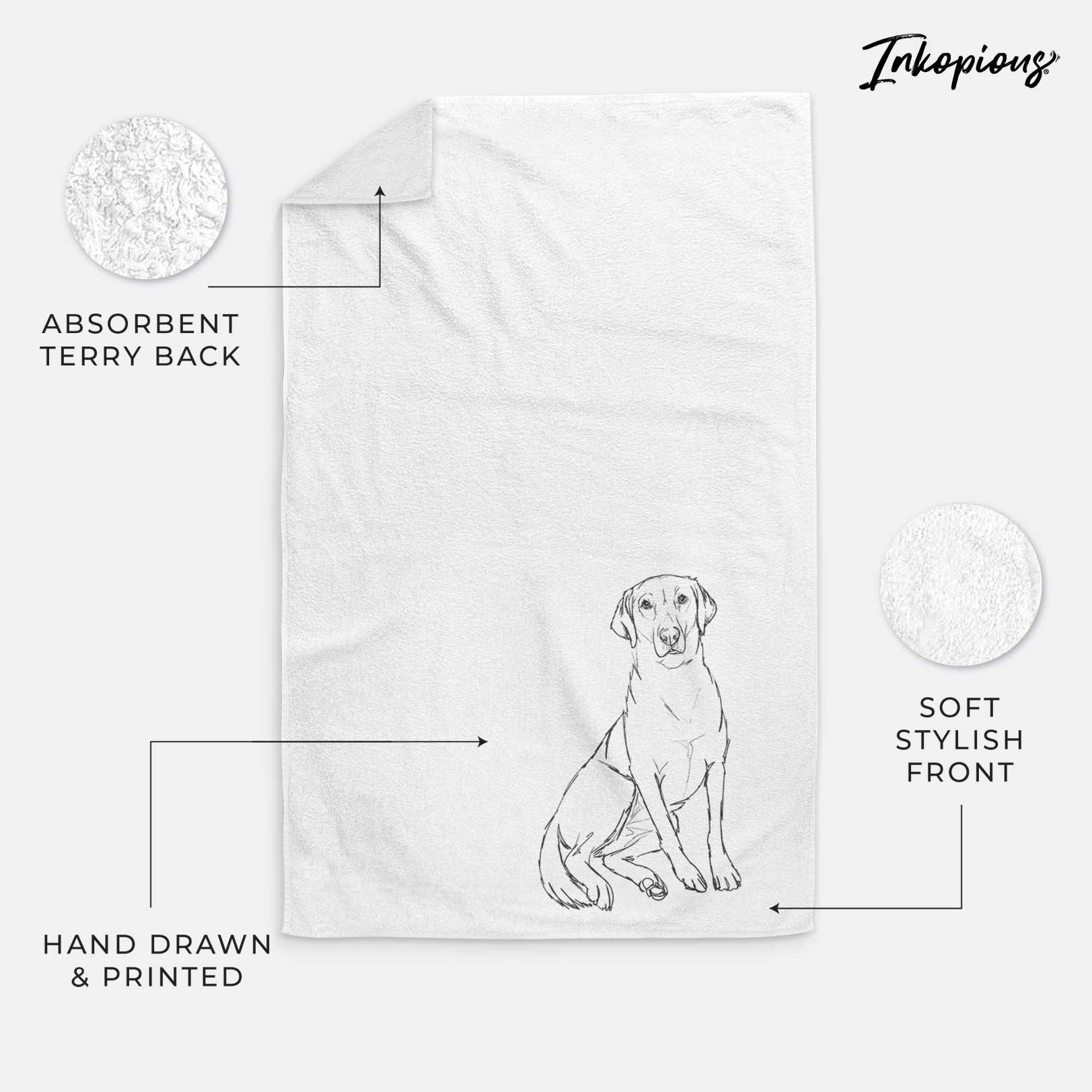 Doodled Mango the Lab Mix Decorative Hand Towel