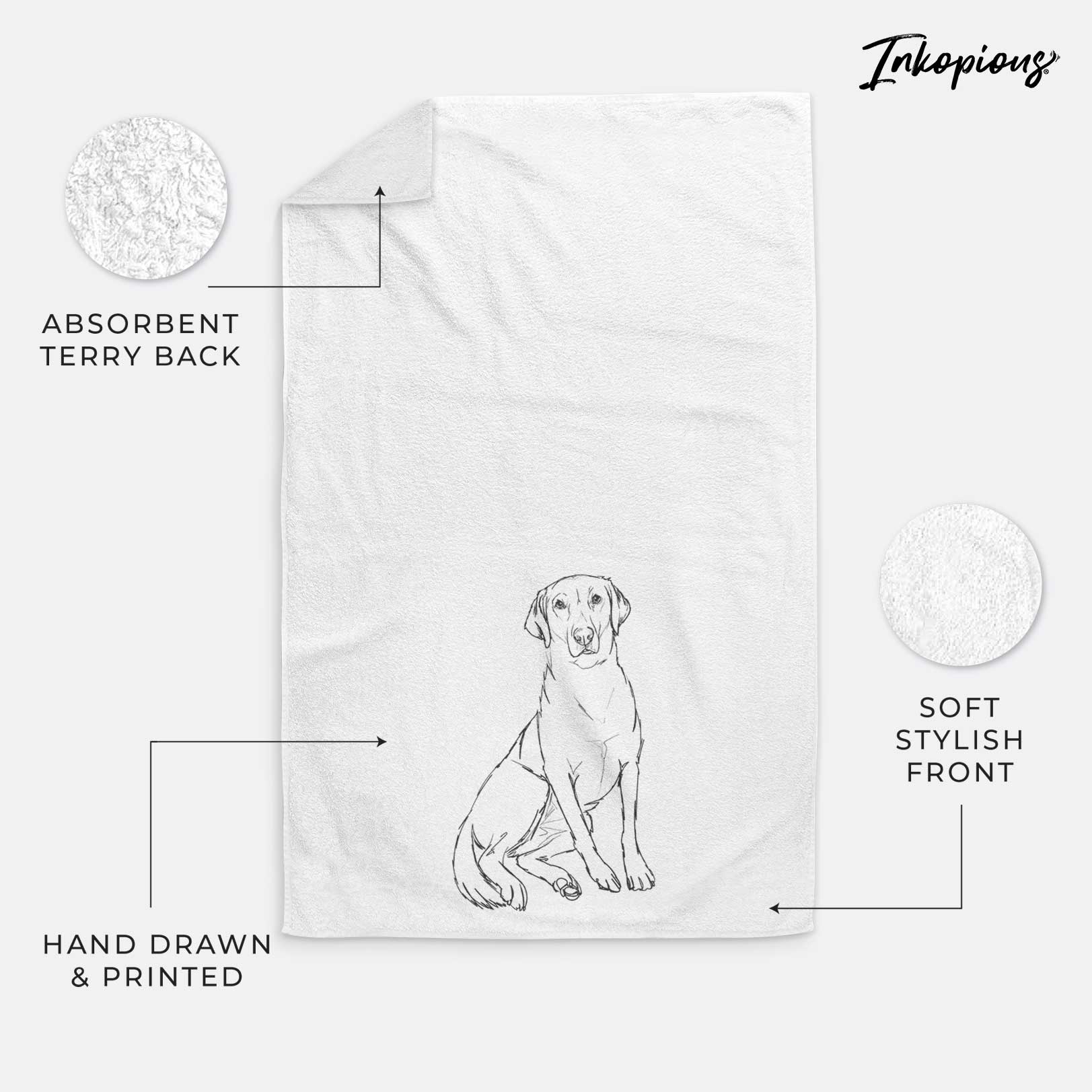 Doodled Mango the Lab Mix Decorative Hand Towel