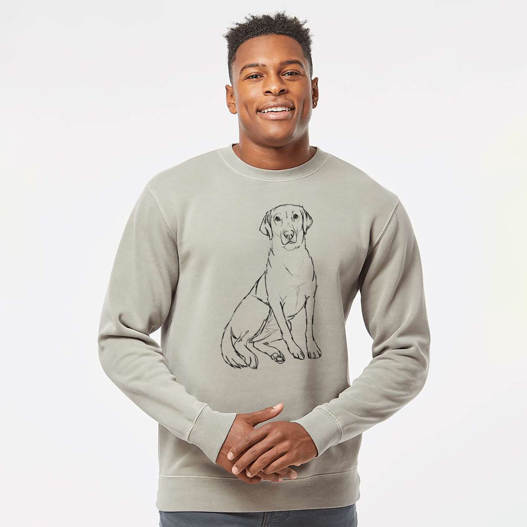 Doodled Mango the Lab Mix - Unisex Pigment Dyed Crew Sweatshirt