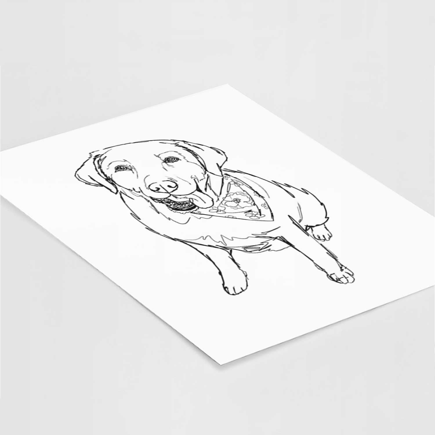 Doodled Maple the Yellow Lab Art Print