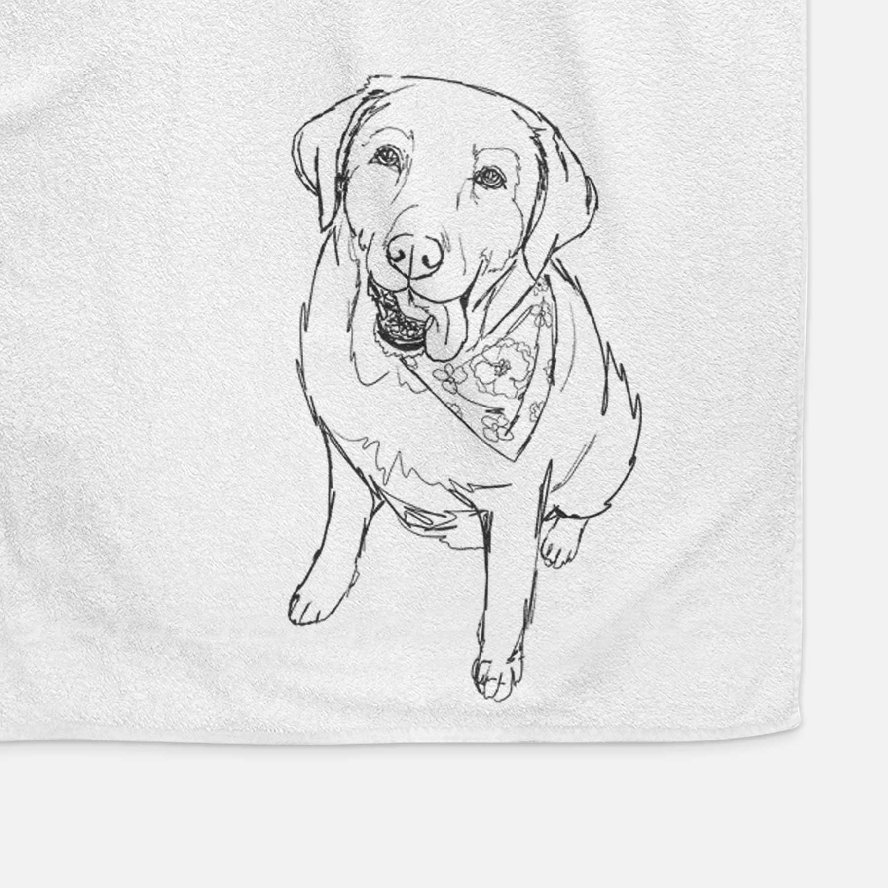 Doodled Maple the Yellow Lab Decorative Hand Towel