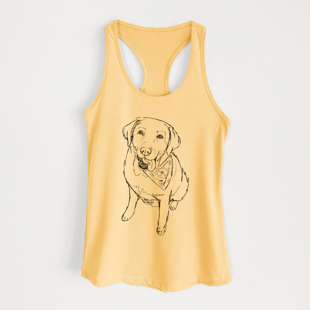 Doodled Maple the Yellow Lab - Women's Racerback Tanktop