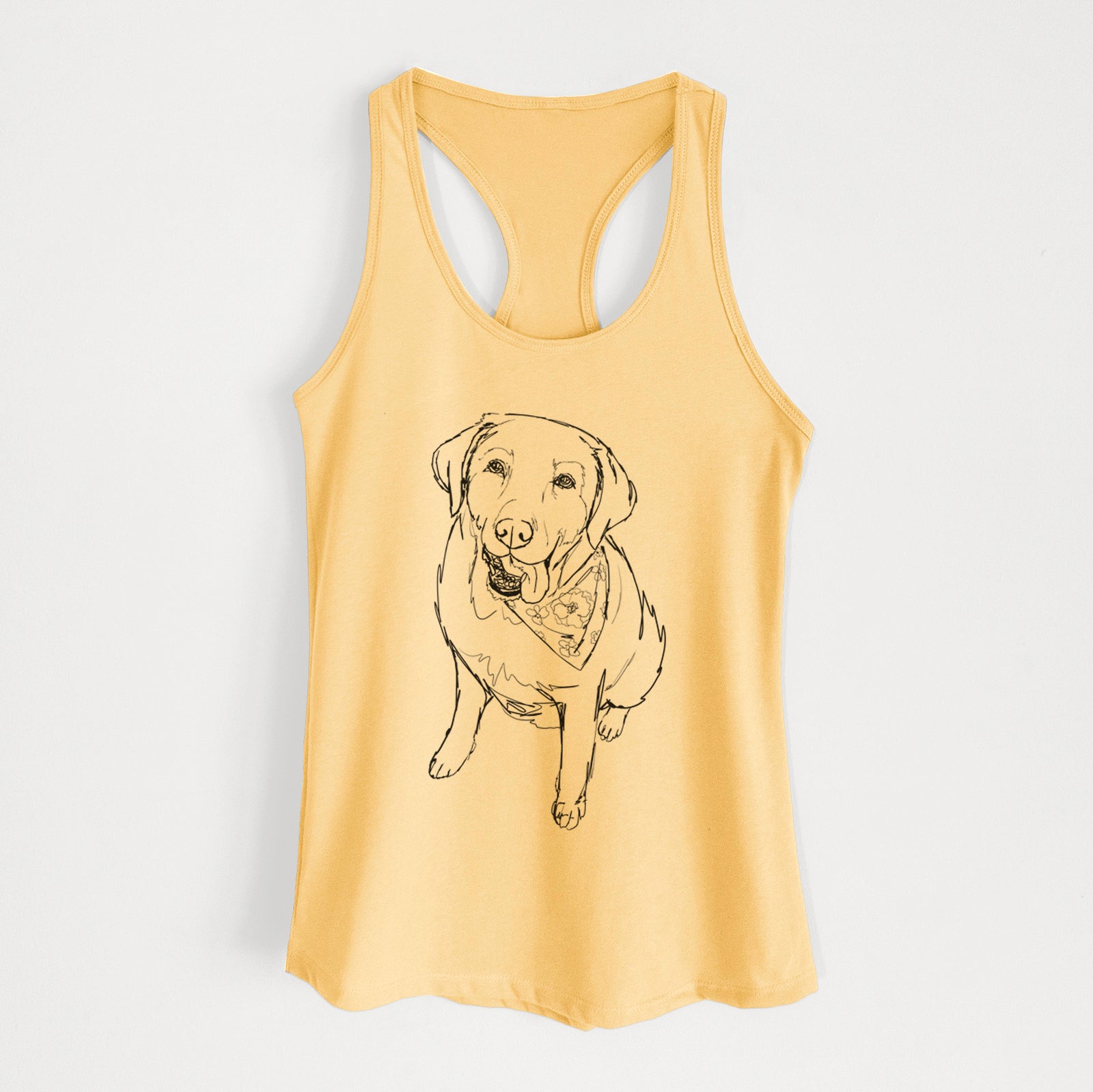 Doodled Maple the Yellow Lab - Women's Racerback Tanktop