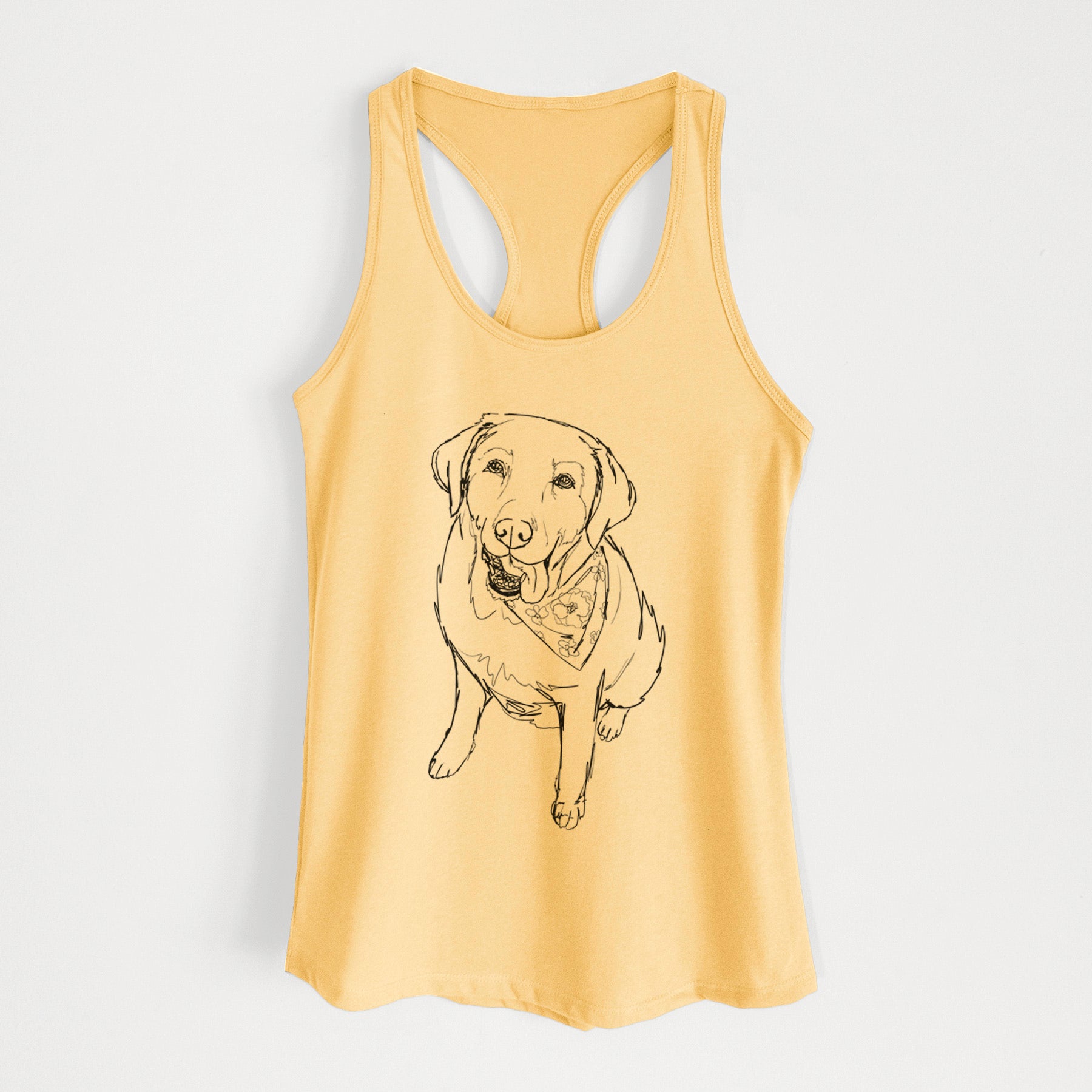 Doodled Maple the Yellow Lab - Women's Racerback Tanktop