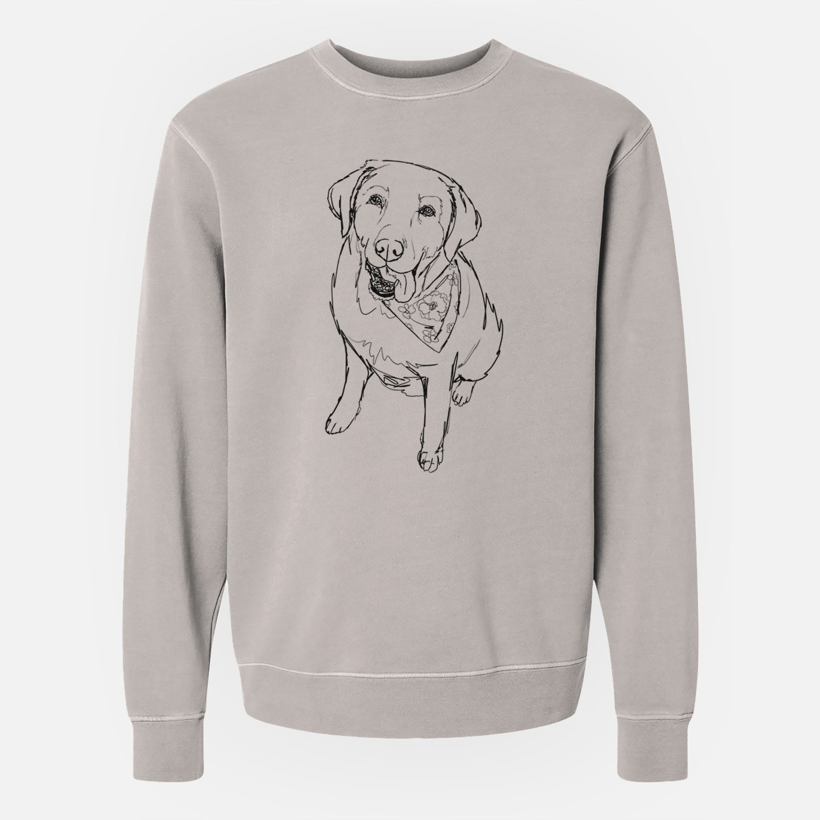 Doodled Maple the Yellow Lab - Unisex Pigment Dyed Crew Sweatshirt