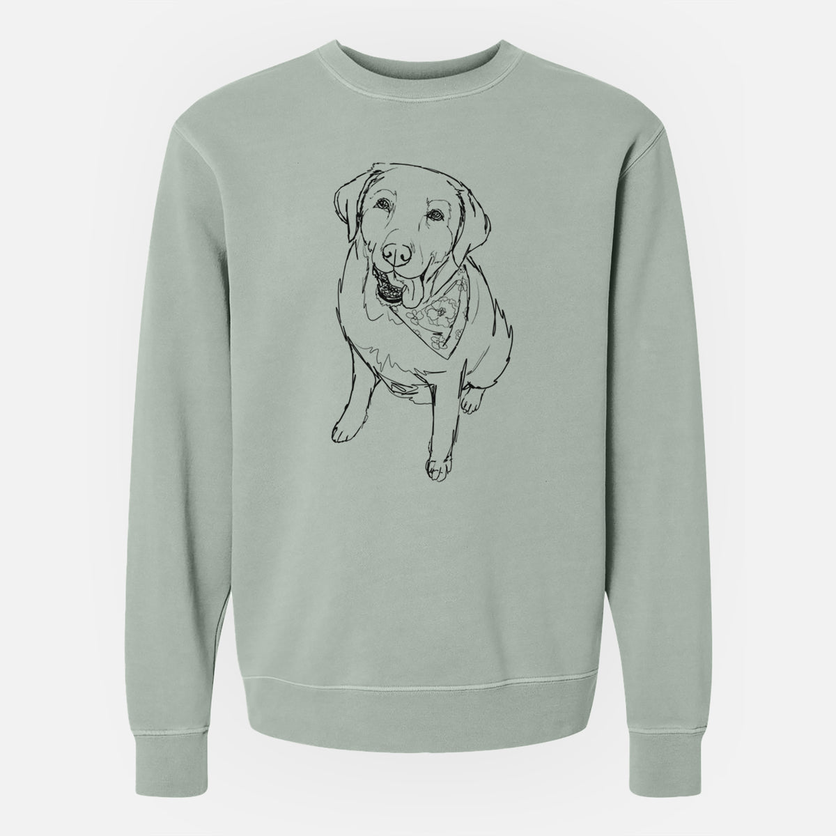 Doodled Maple the Yellow Lab - Unisex Pigment Dyed Crew Sweatshirt