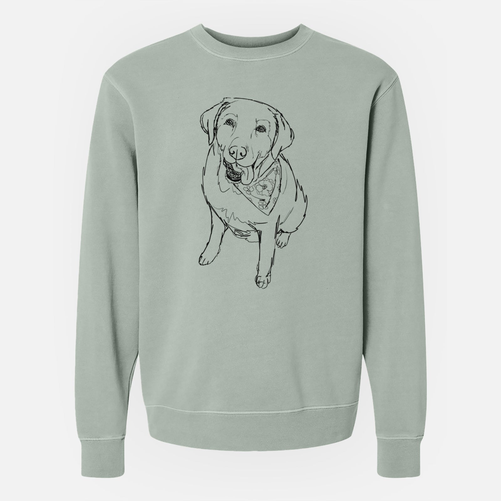 Doodled Maple the Yellow Lab - Unisex Pigment Dyed Crew Sweatshirt