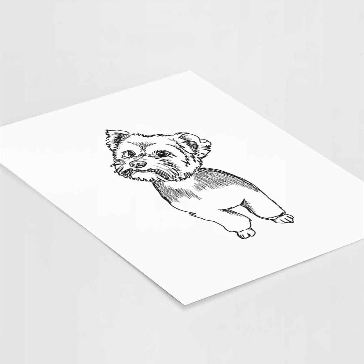 Doodled Margie Mae the Yorkshire Terrier Art Print