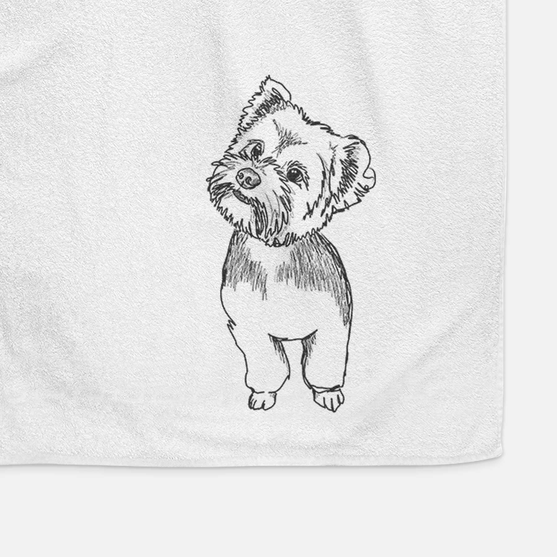 Doodled Margie Mae the Yorkshire Terrier Decorative Hand Towel