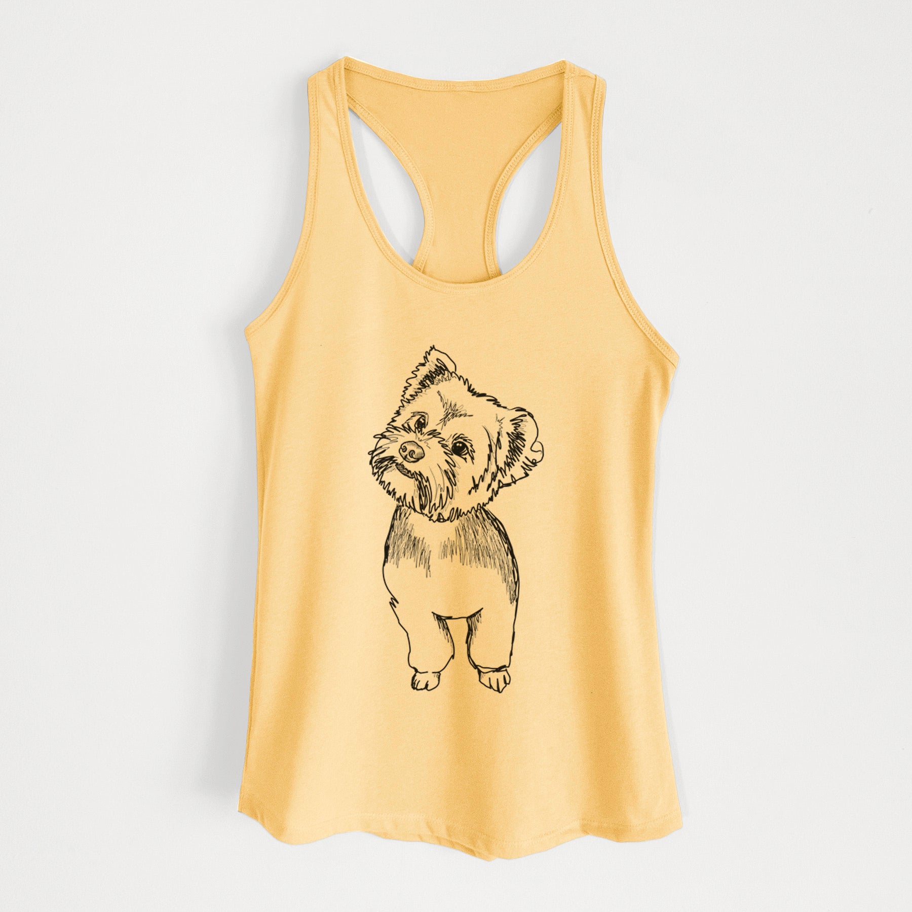 Doodled Margie Mae the Yorkshire Terrier - Women's Racerback Tanktop