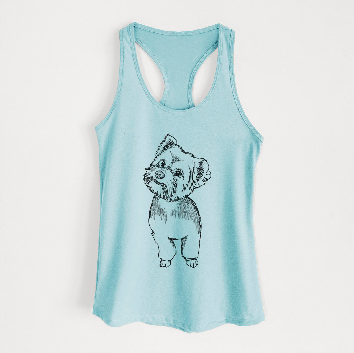 Doodled Margie Mae the Yorkshire Terrier - Women&#39;s Racerback Tanktop