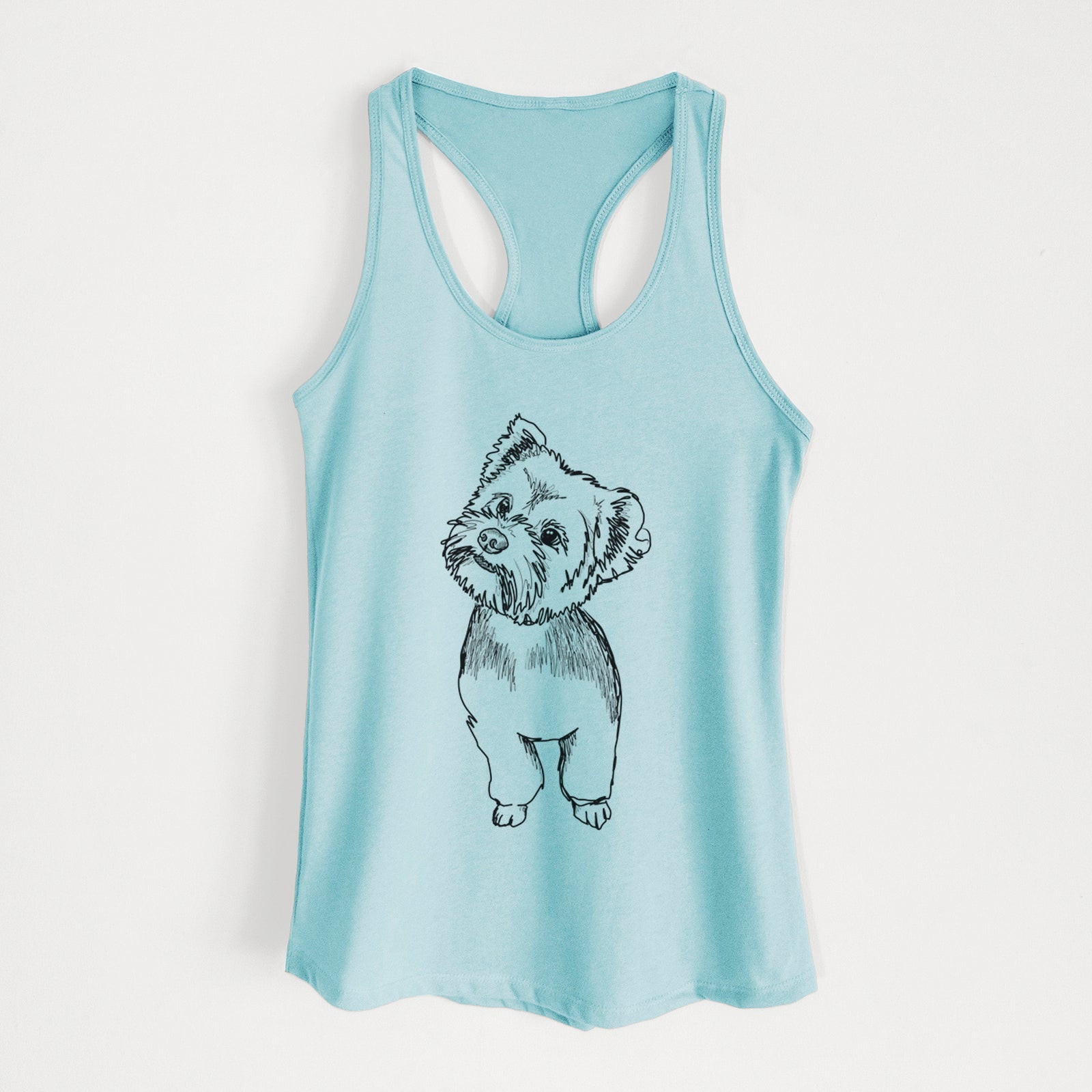 Doodled Margie Mae the Yorkshire Terrier - Women's Racerback Tanktop