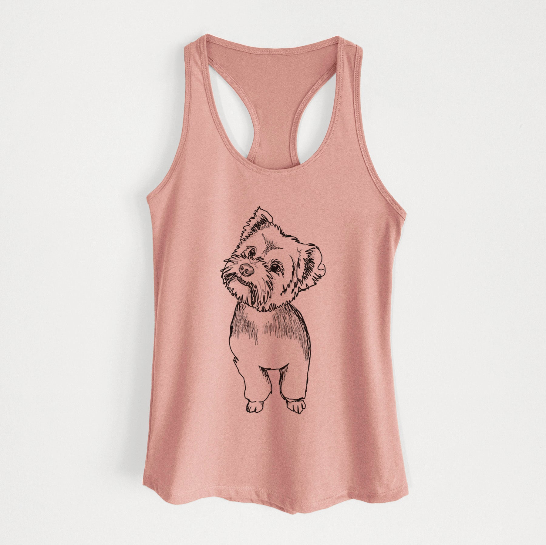 Doodled Margie Mae the Yorkshire Terrier - Women's Racerback Tanktop