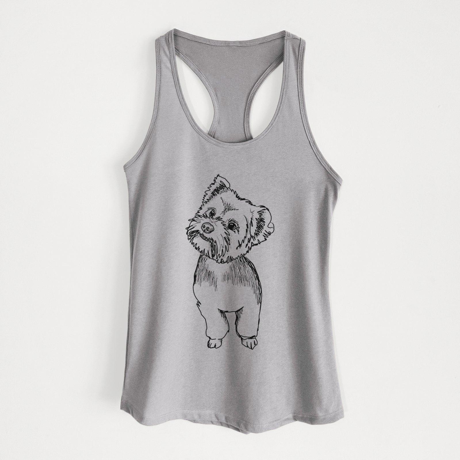 Doodled Margie Mae the Yorkshire Terrier - Women's Racerback Tanktop