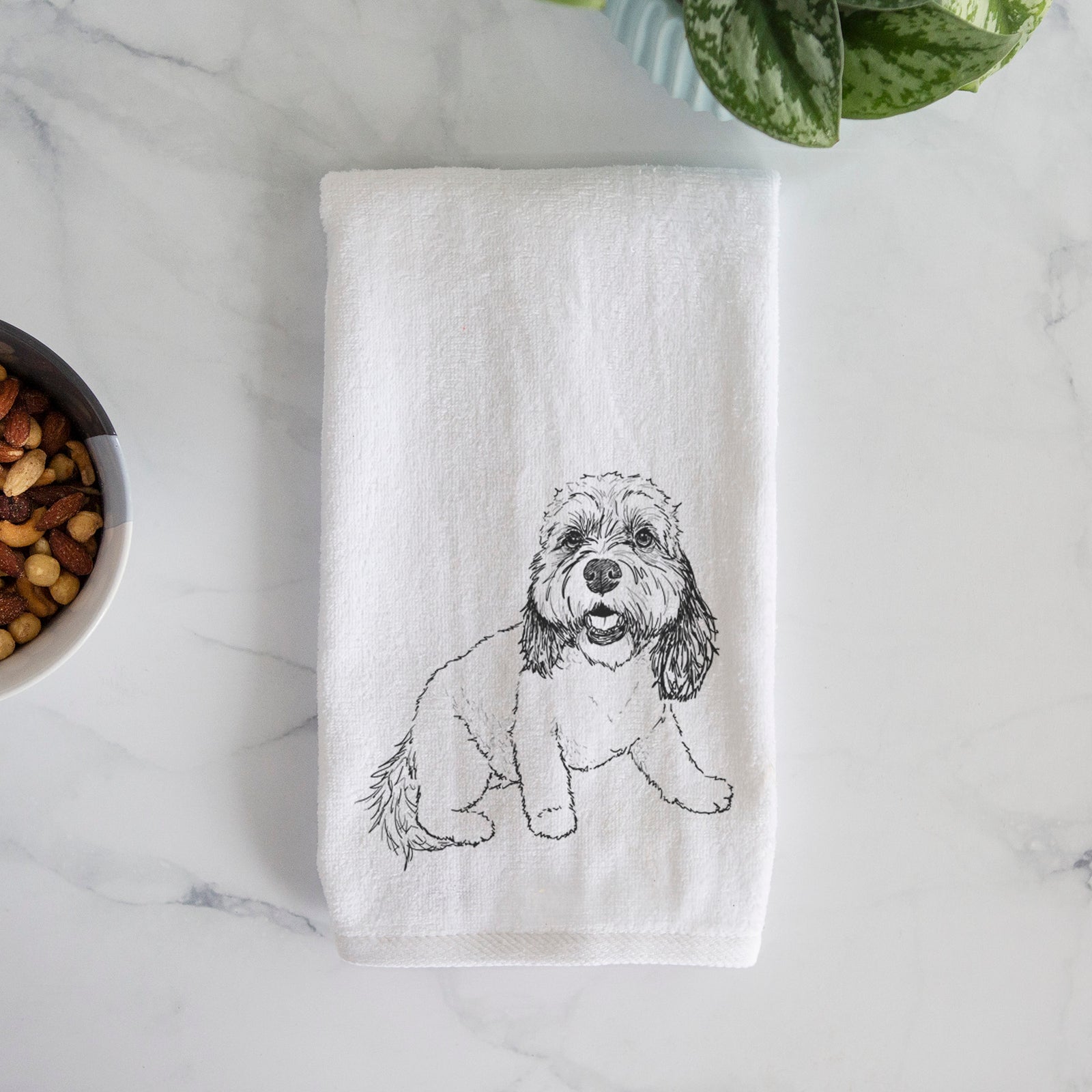 Doodled Max the Cavanese Decorative Hand Towel