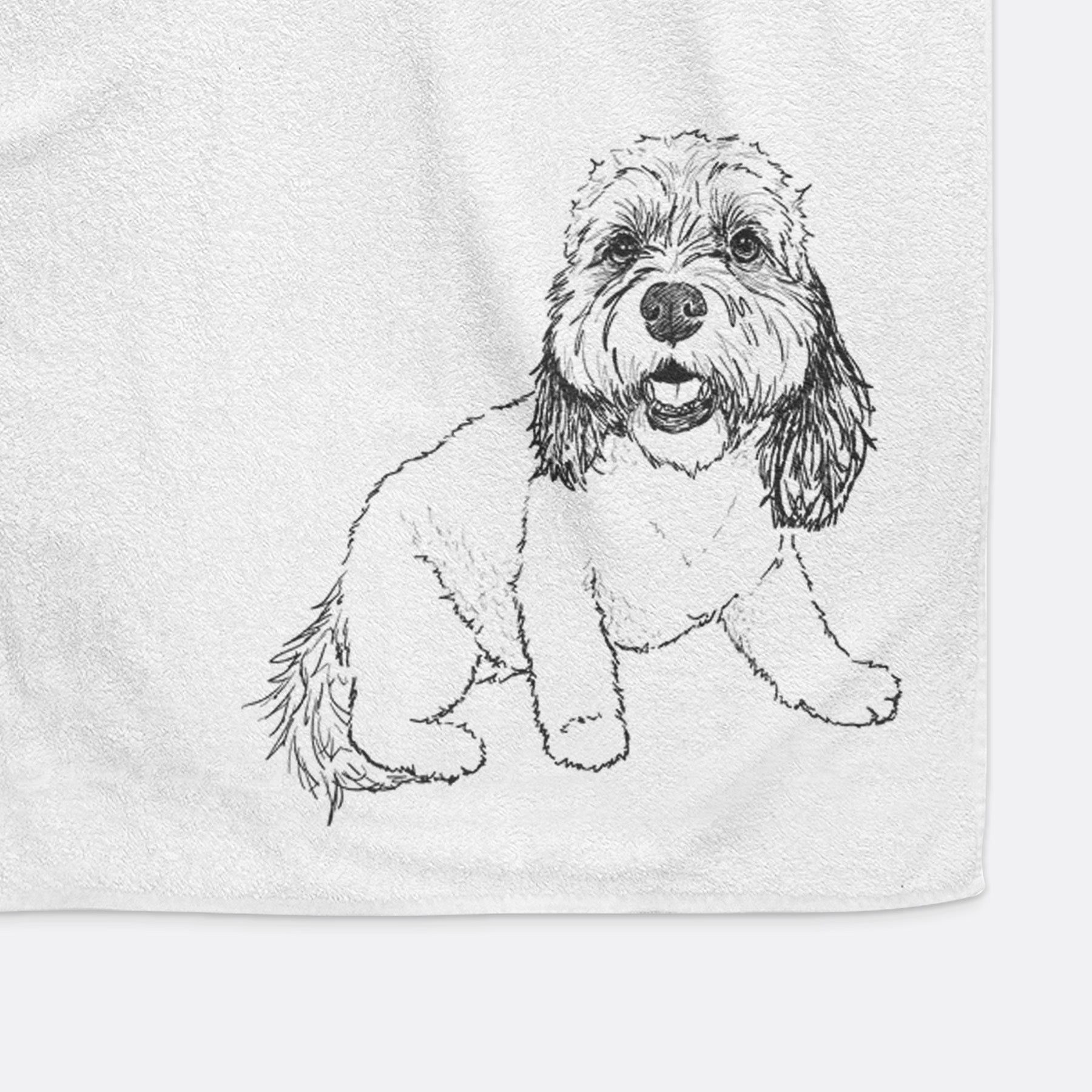 Doodled Max the Cavanese Decorative Hand Towel