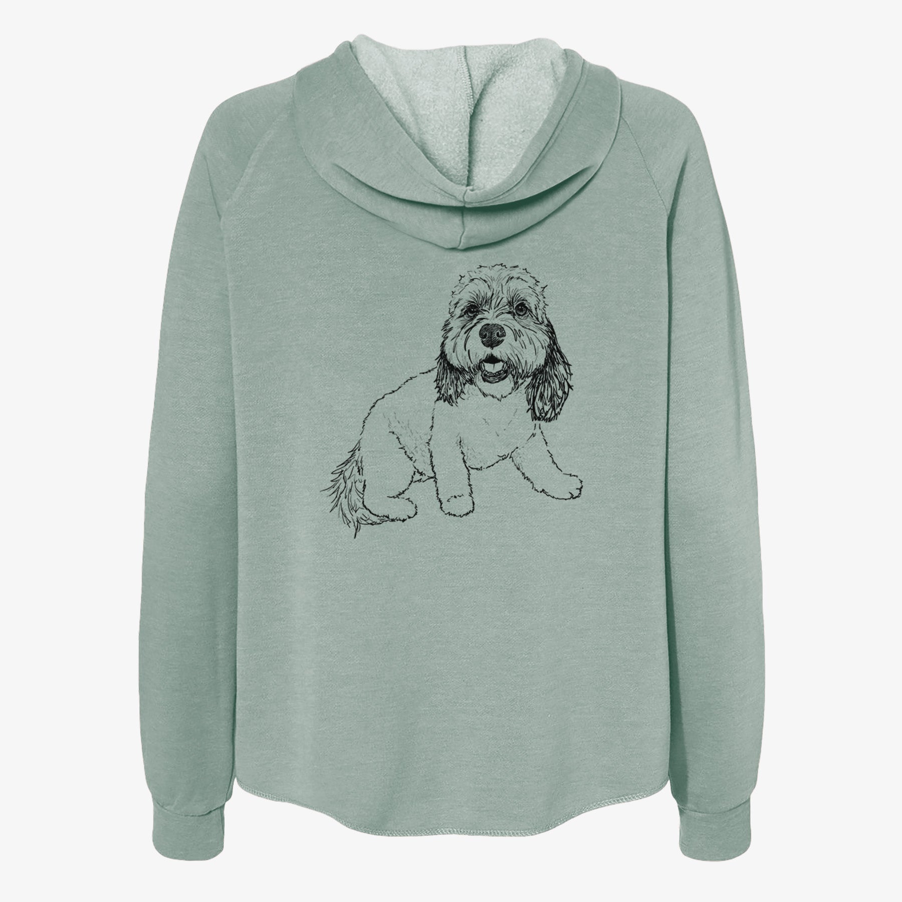 Doodled Max the Cavanese - Women's Cali Wave Zip-Up Sweatshirt