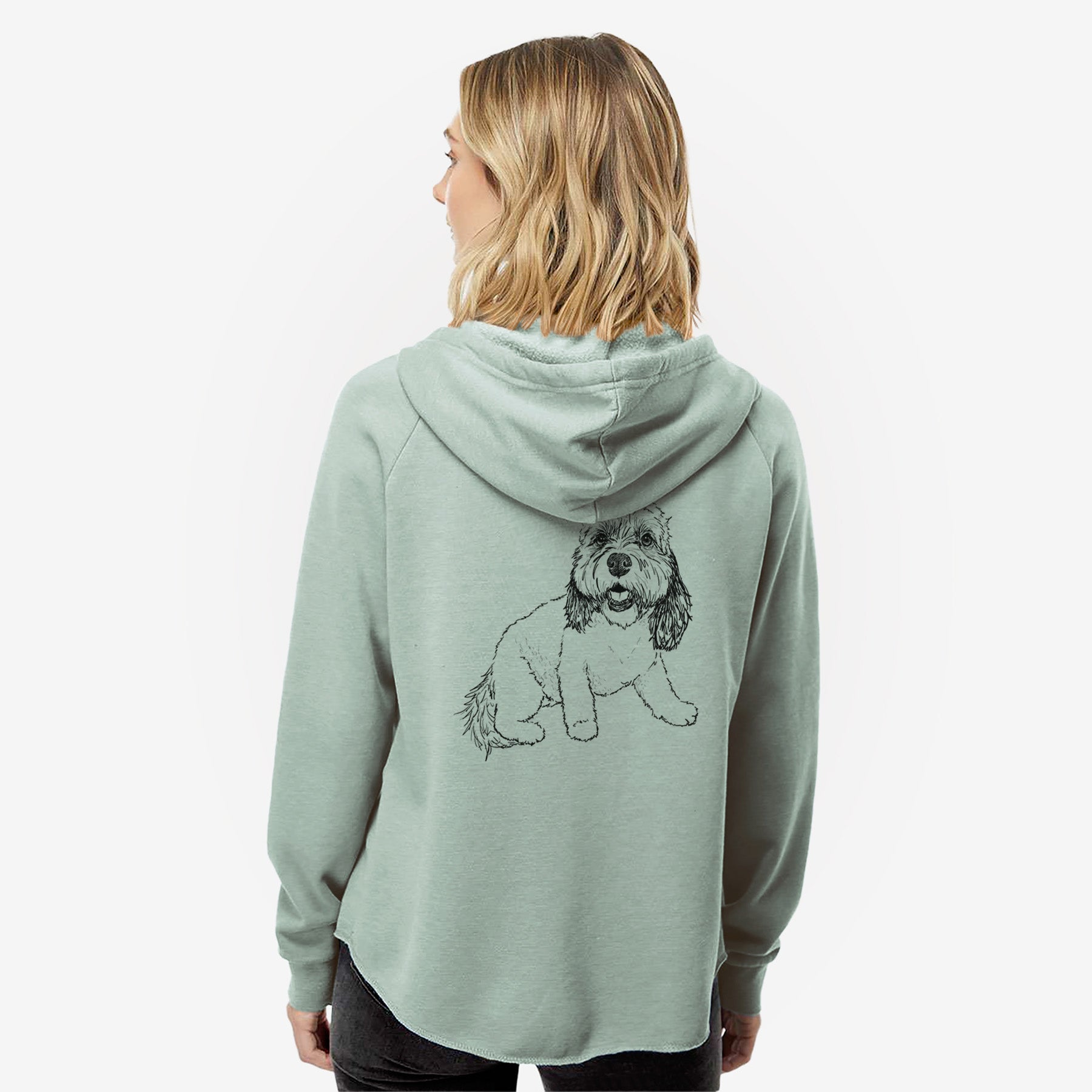 Doodled Max the Cavanese - Women's Cali Wave Zip-Up Sweatshirt