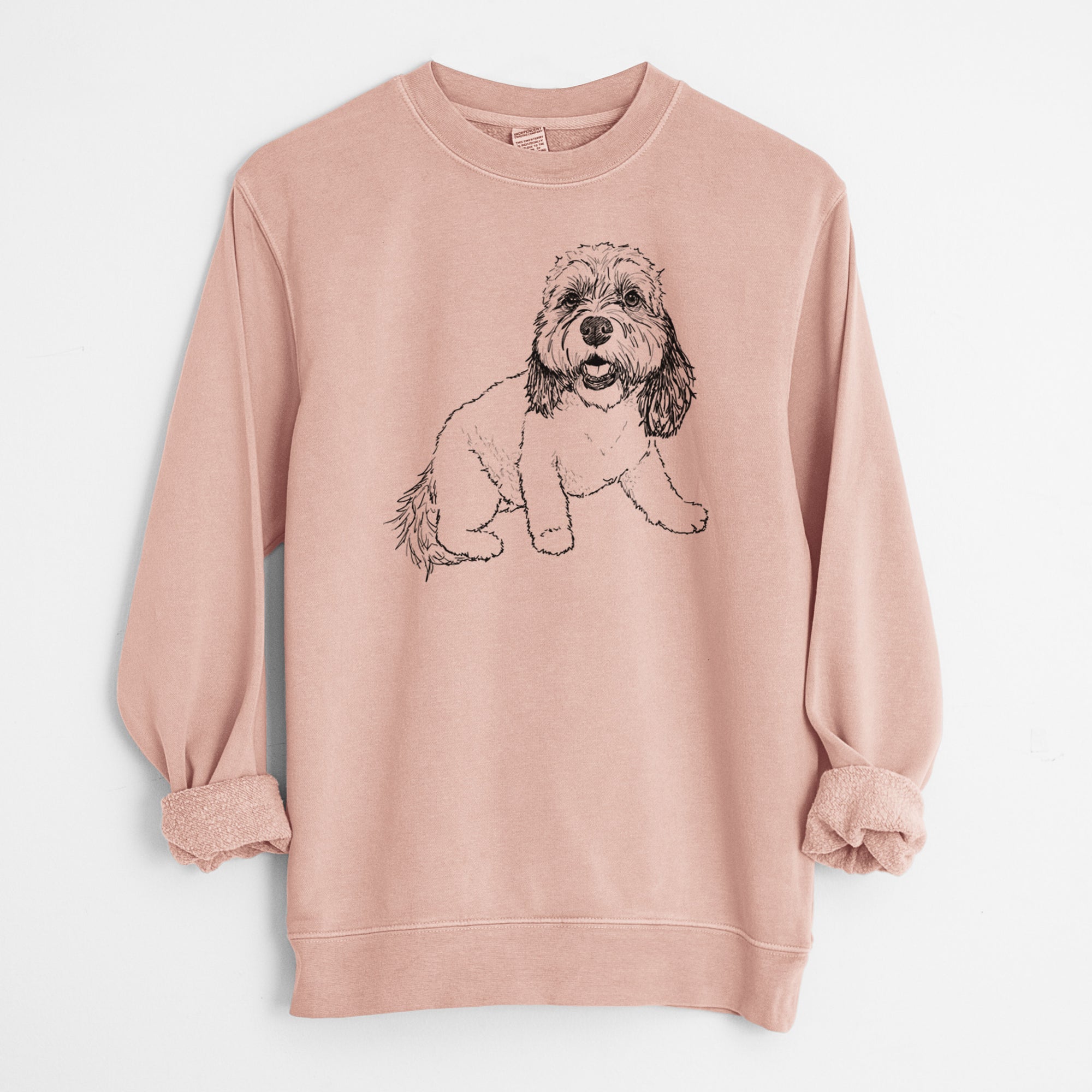 Doodled Max the Cavanese - Unisex Pigment Dyed Crew Sweatshirt