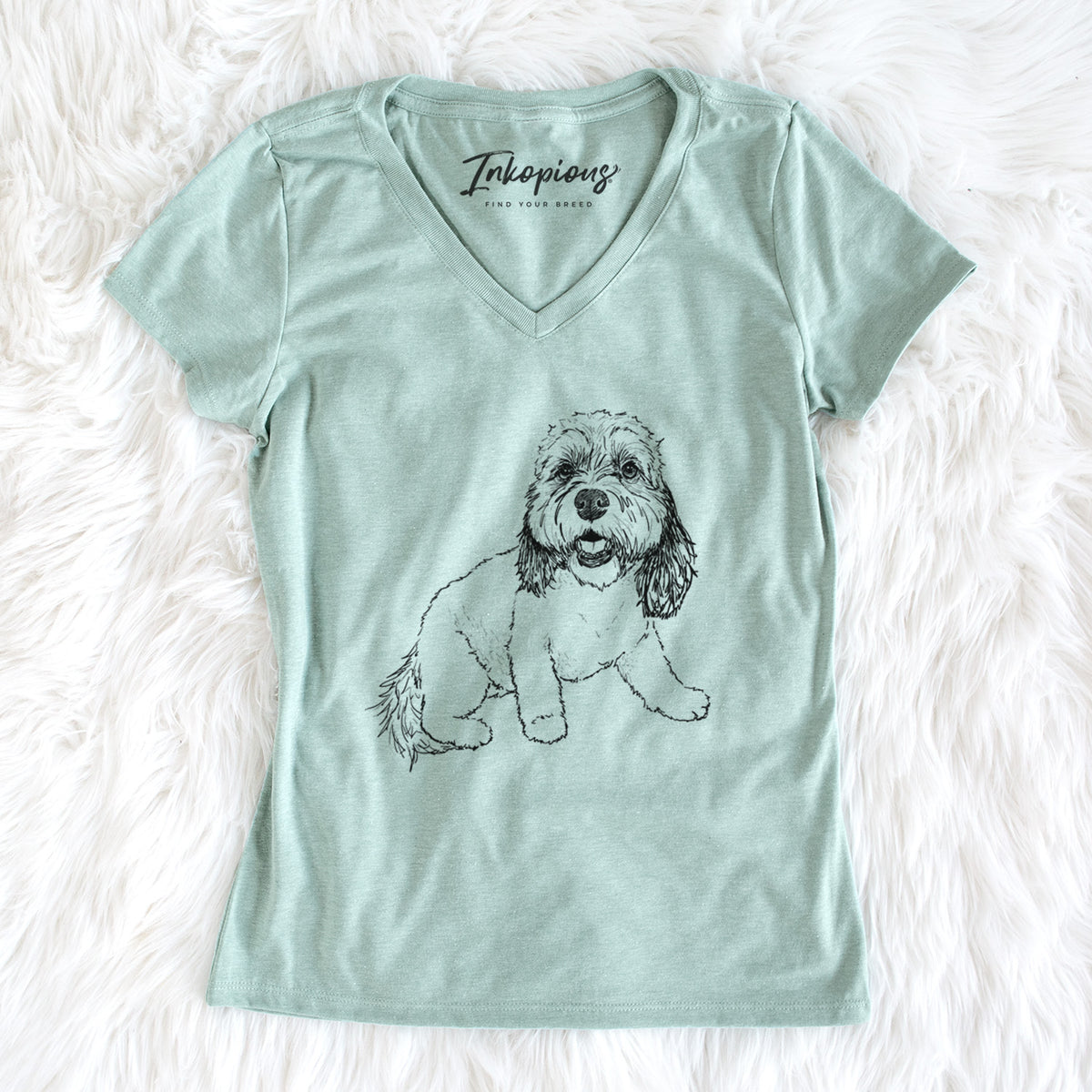 Doodled Max the Cavanese - Women&#39;s Perfect V-neck Shirt